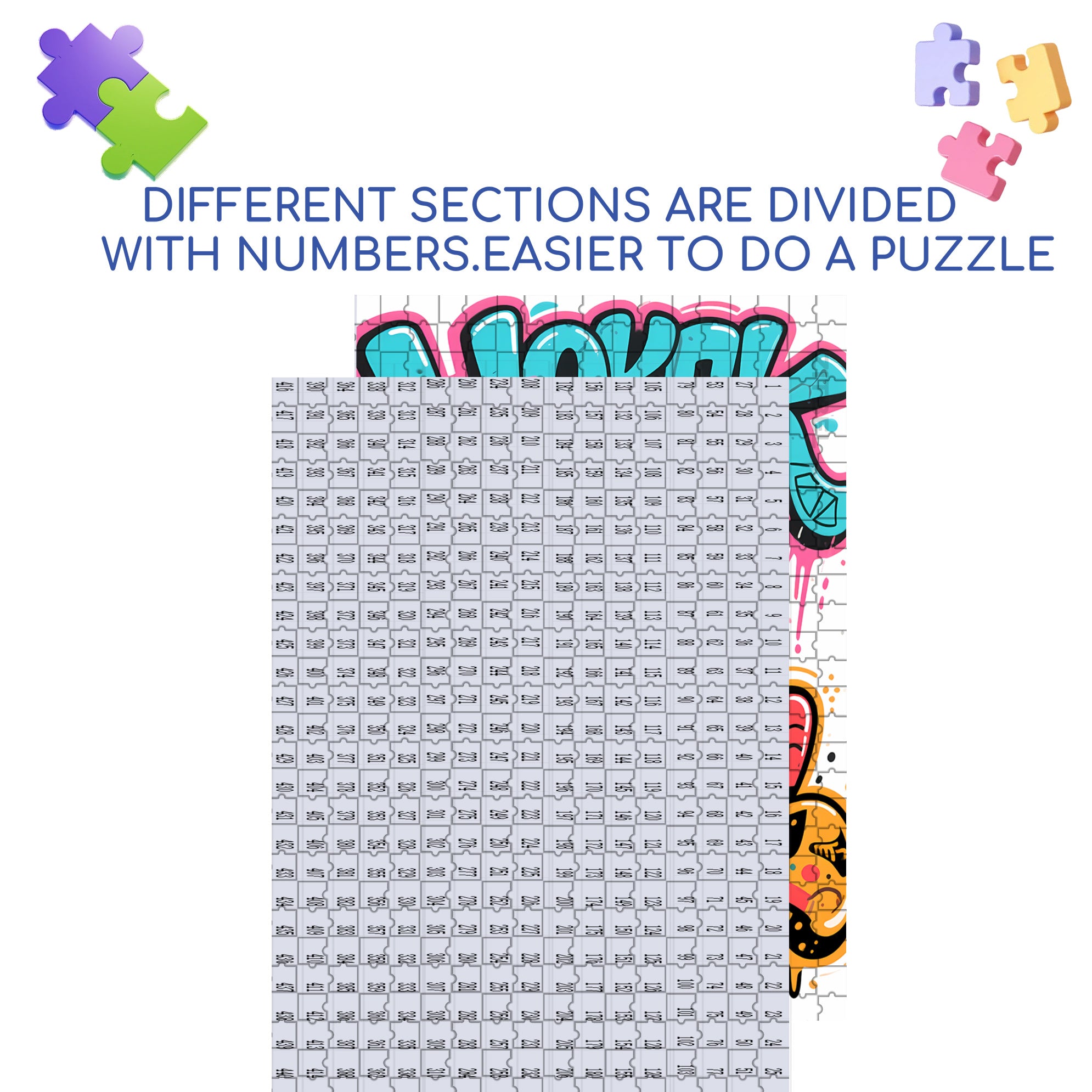 Wild Graffiti 500pcs/1000pcs Jigsaw Puzzle, Scratch-Resistant, Interactive Family Game & Brain-Boosting DIY Decor, Perfect for Halloween, Christmas & New Year Gifts, Family Puzzle Game