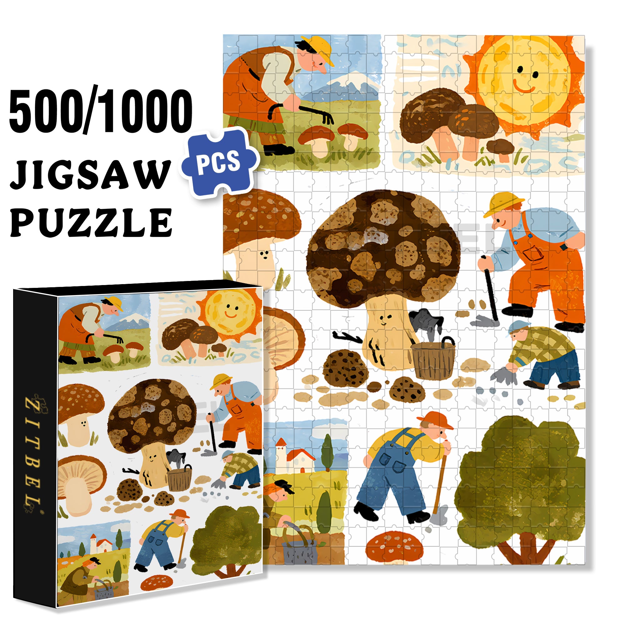 A Farmer's Day 500pcs/1000pcs Jigsaw Puzzle, Scratch-Resistant, Interactive Family Game & Brain-Boosting DIY Decor, Perfect for Halloween, Christmas & New Year Gifts, Family Puzzle Game