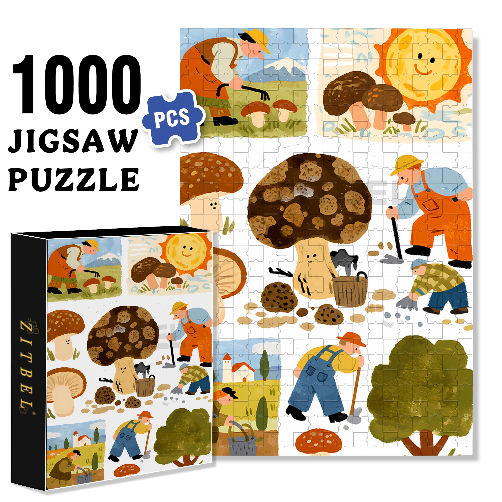 A Farmer's Day 500pcs/1000pcs Jigsaw Puzzle, Scratch-Resistant, Interactive Family Game & Brain-Boosting DIY Decor, Perfect for Halloween, Christmas & New Year Gifts, Family Puzzle Game