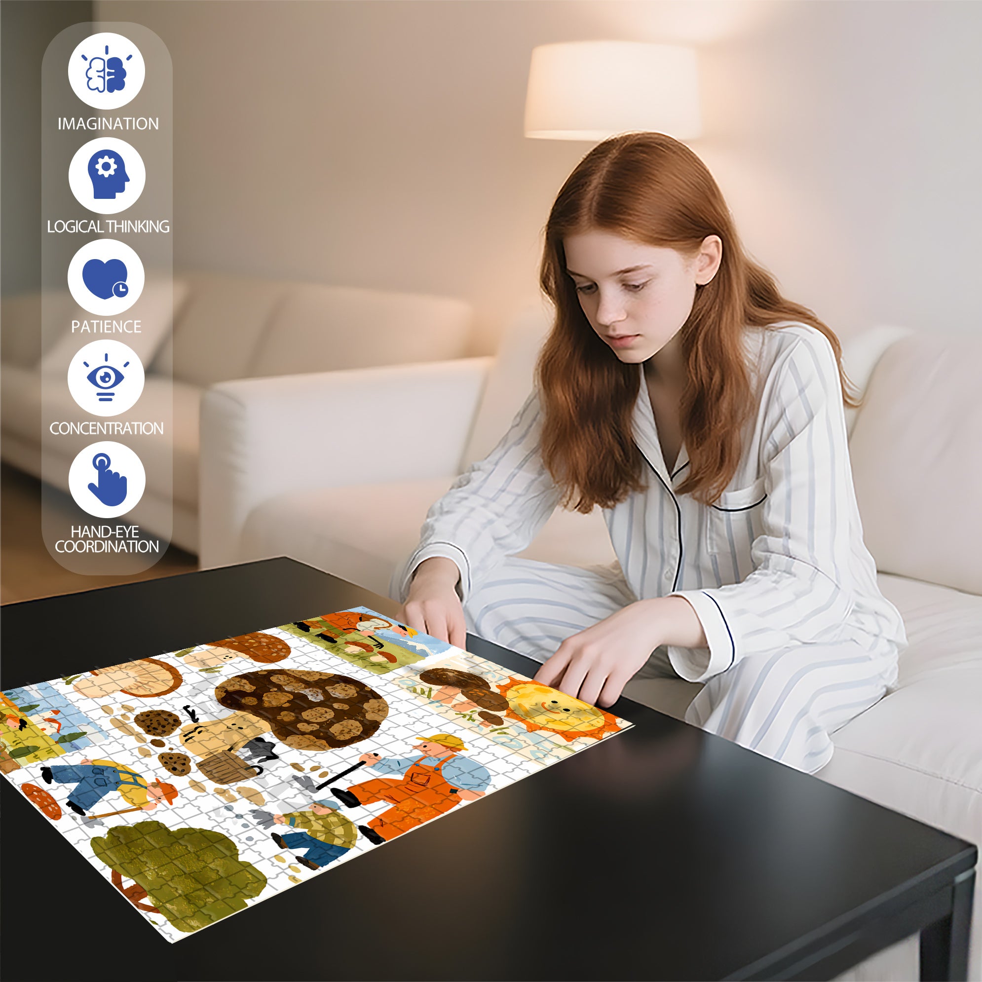 A Farmer's Day 500pcs/1000pcs Jigsaw Puzzle, Scratch-Resistant, Interactive Family Game & Brain-Boosting DIY Decor, Perfect for Halloween, Christmas & New Year Gifts, Family Puzzle Game