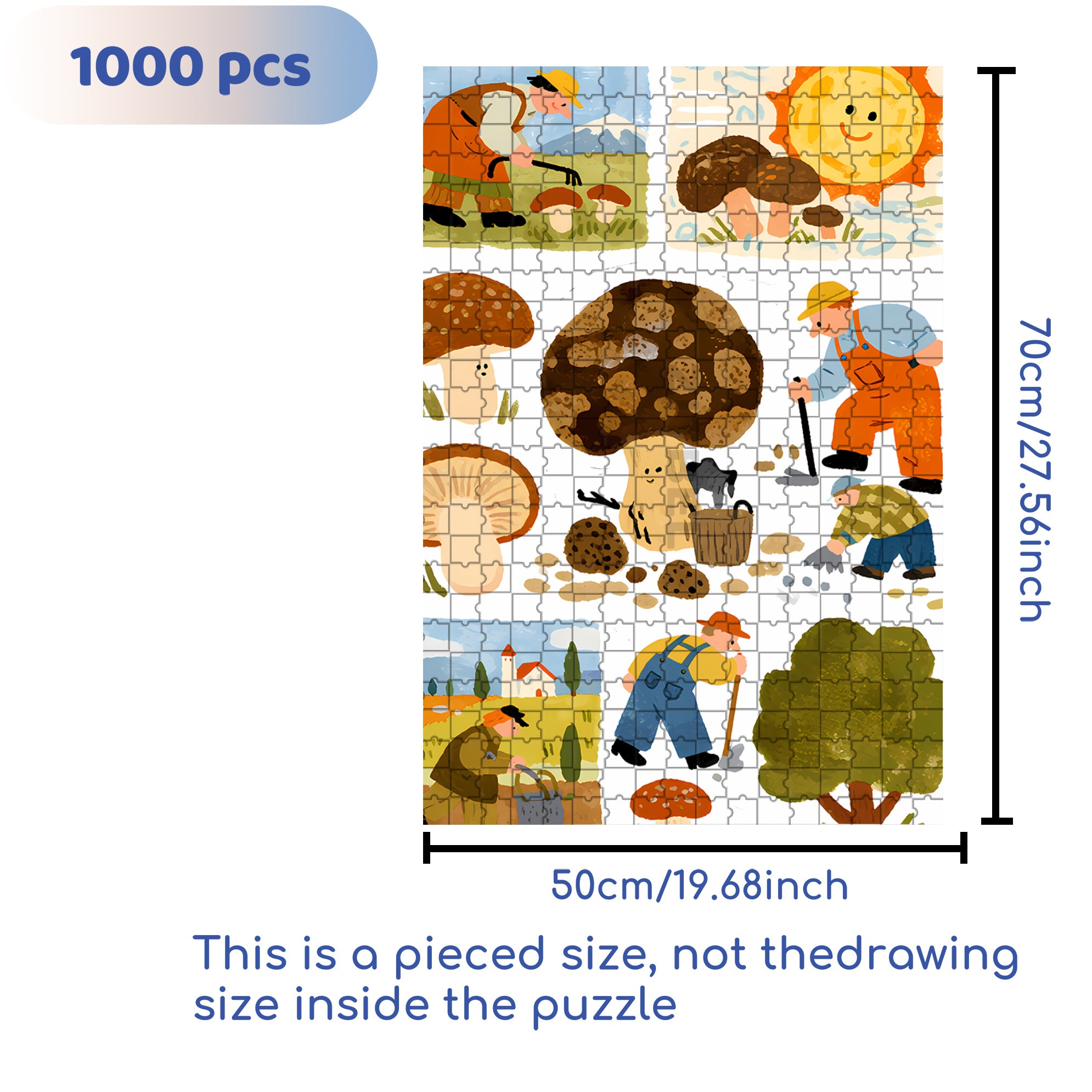 A Farmer's Day 500pcs/1000pcs Jigsaw Puzzle, Scratch-Resistant, Interactive Family Game & Brain-Boosting DIY Decor, Perfect for Halloween, Christmas & New Year Gifts, Family Puzzle Game