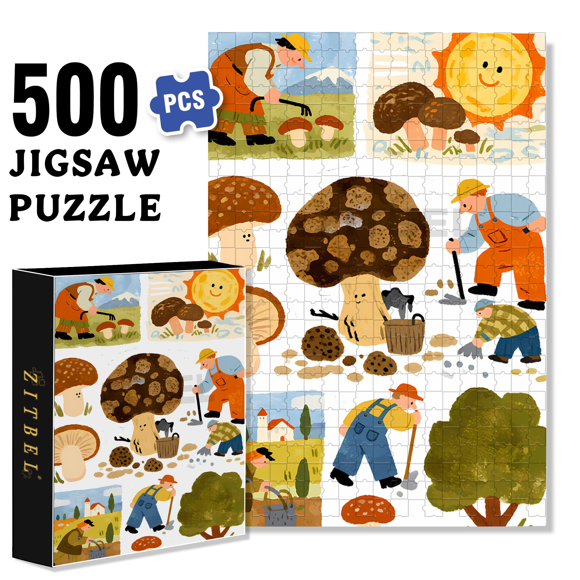A Farmer's Day 500pcs/1000pcs Jigsaw Puzzle, Scratch-Resistant, Interactive Family Game & Brain-Boosting DIY Decor, Perfect for Halloween, Christmas & New Year Gifts, Family Puzzle Game