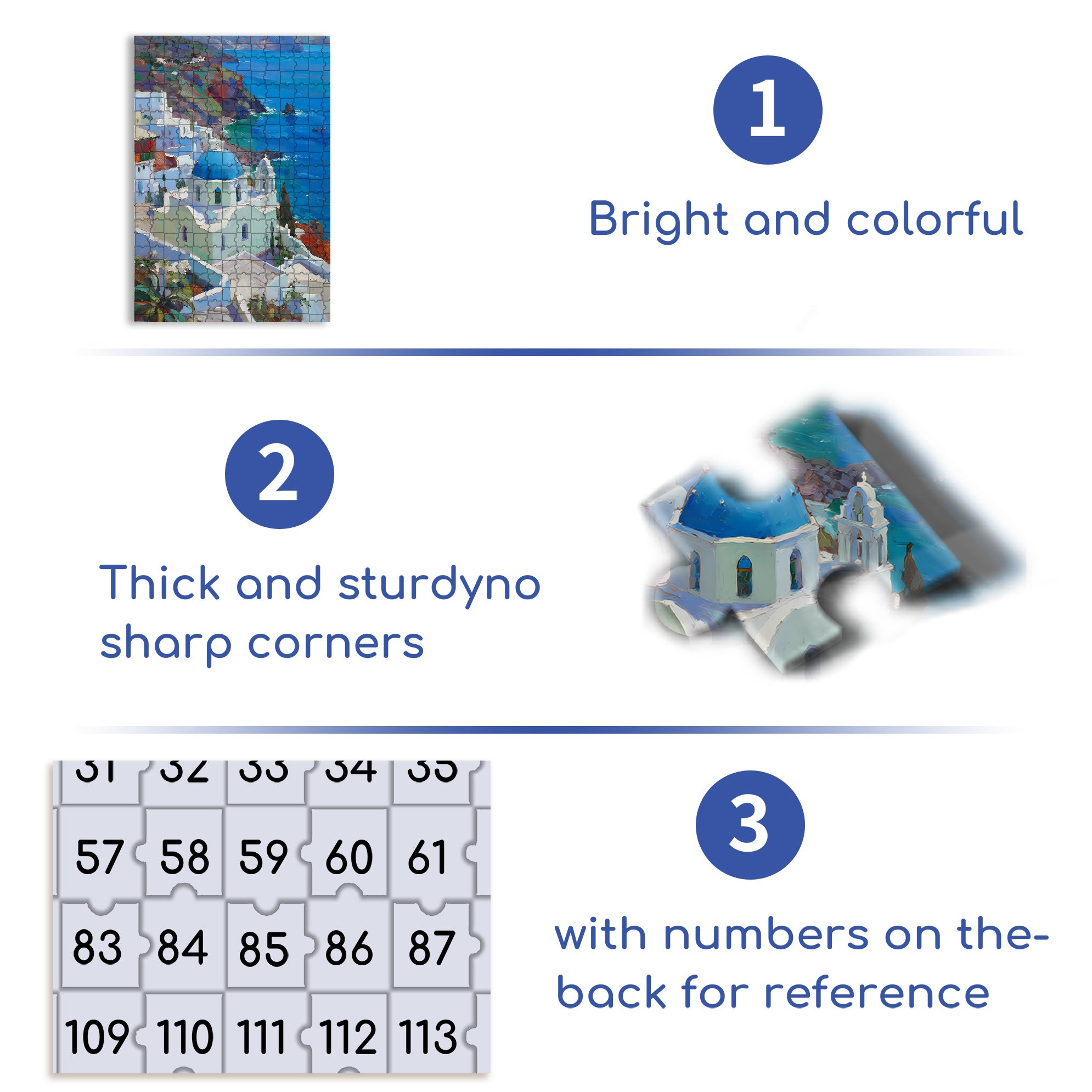 Aegean Sea 500pcs/1000pcs Jigsaw Puzzle, Scratch-Resistant, Interactive Family Game & Brain-Boosting DIY Decor, Perfect for Halloween, Christmas & New Year Gifts, Family Puzzle Game