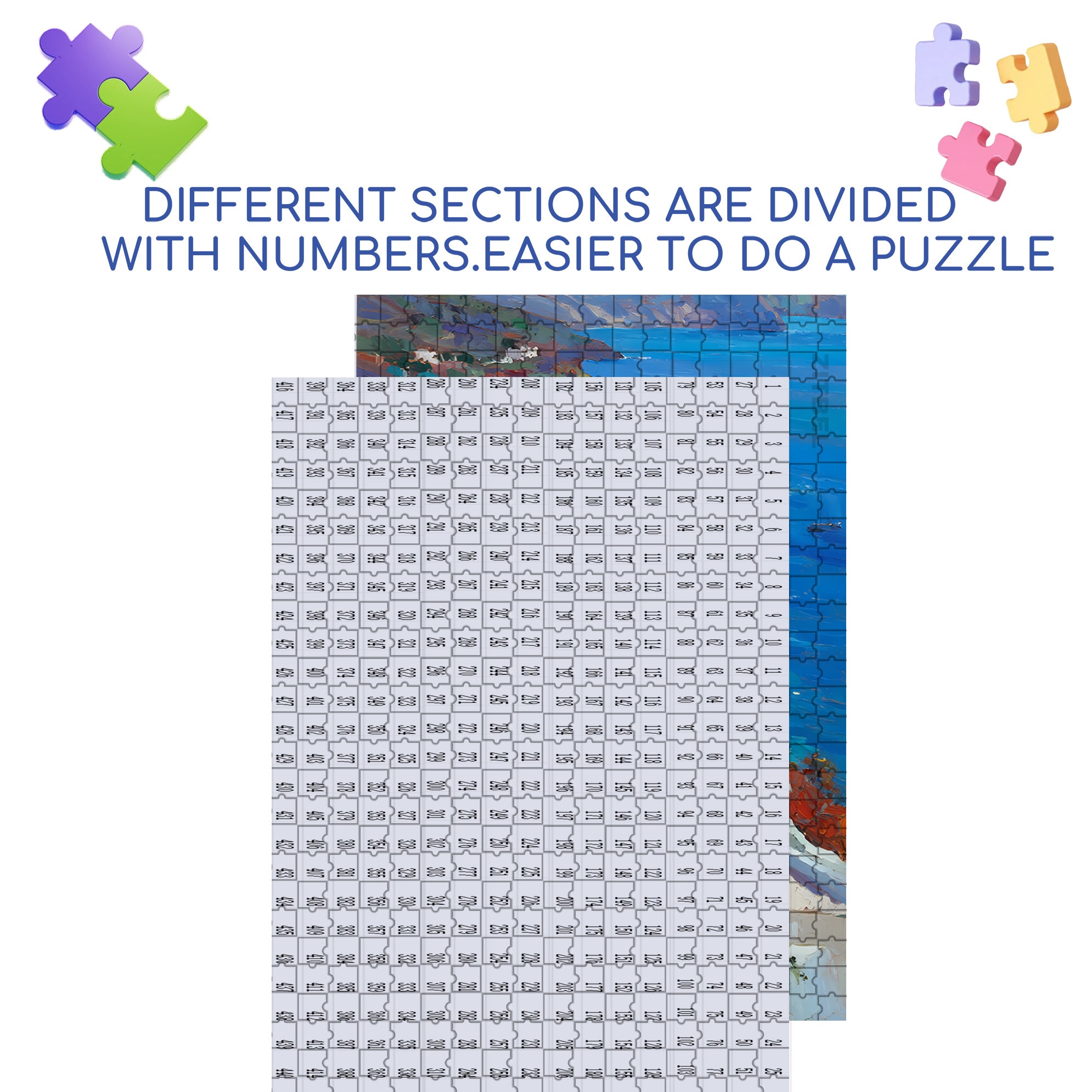 Aegean Sea 500pcs/1000pcs Jigsaw Puzzle, Scratch-Resistant, Interactive Family Game & Brain-Boosting DIY Decor, Perfect for Halloween, Christmas & New Year Gifts, Family Puzzle Game