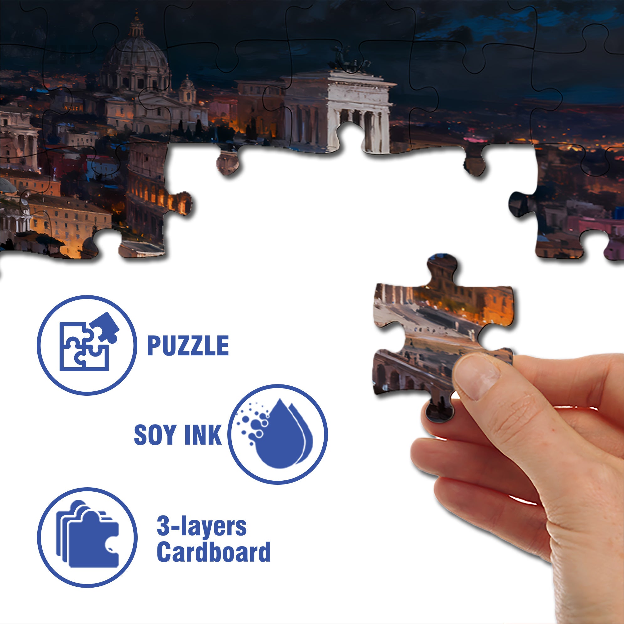 Ancient Rome 500pcs/1000pcs Jigsaw Puzzle, Scratch-Resistant, Interactive Family Game & Brain-Boosting DIY Decor, Perfect for Halloween, Christmas & New Year Gifts, Family Puzzle Game