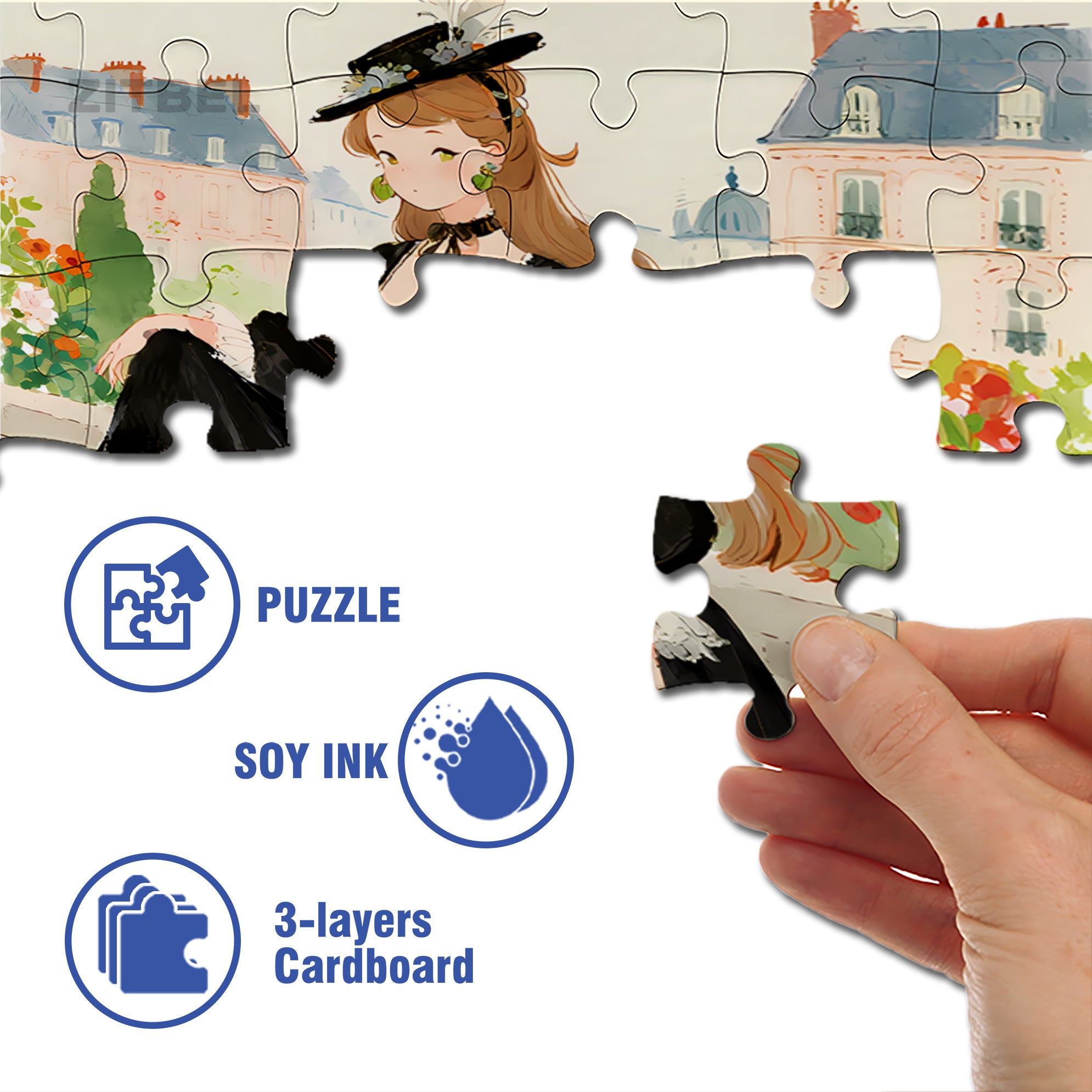 Black Dress 500pcs/1000pcs Jigsaw Puzzle, Scratch-Resistant, Interactive Family Game & Brain-Boosting DIY Decor, Perfect for Halloween, Christmas & New Year Gifts, Family Puzzle Game