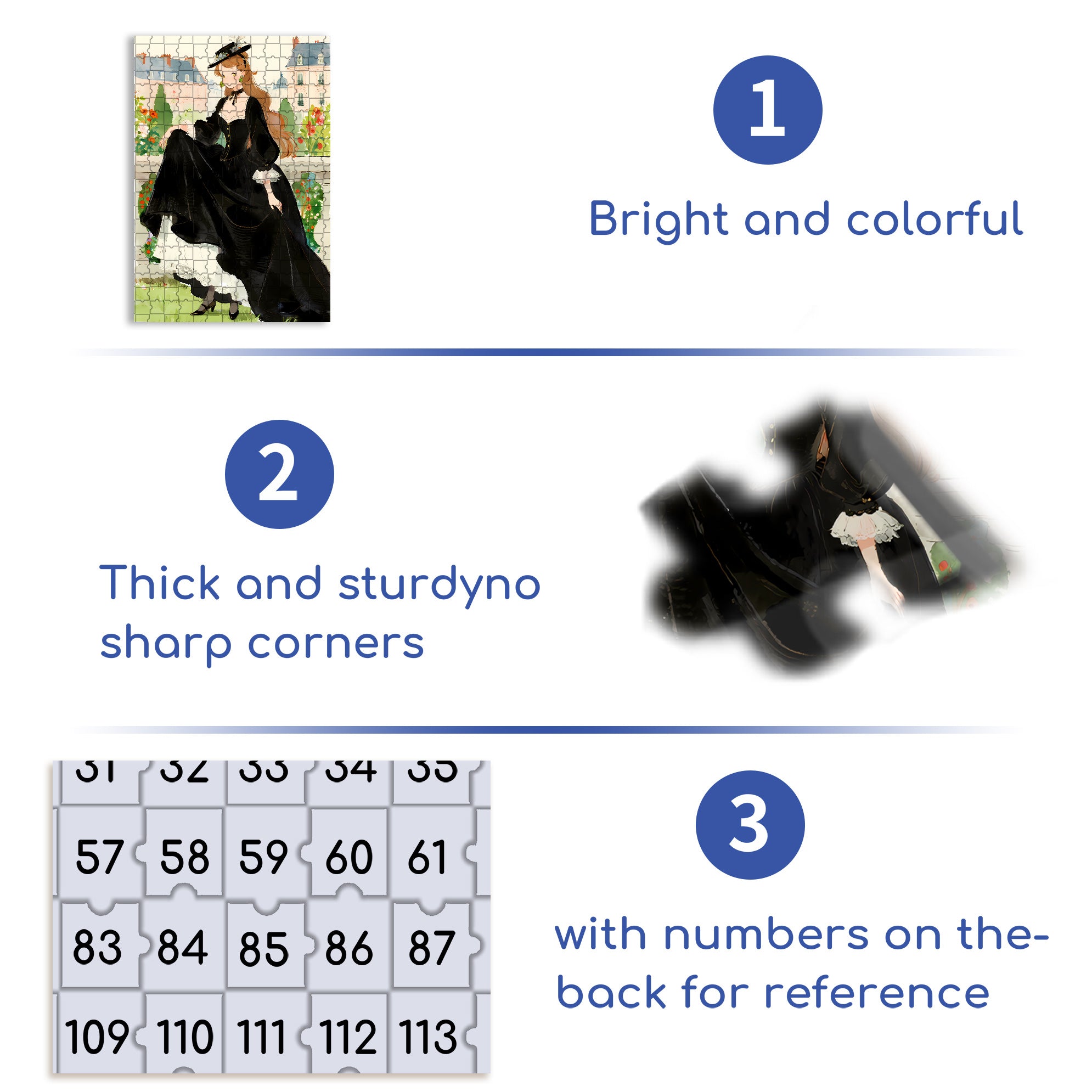 Black Dress 500pcs/1000pcs Jigsaw Puzzle, Scratch-Resistant, Interactive Family Game & Brain-Boosting DIY Decor, Perfect for Halloween, Christmas & New Year Gifts, Family Puzzle Game