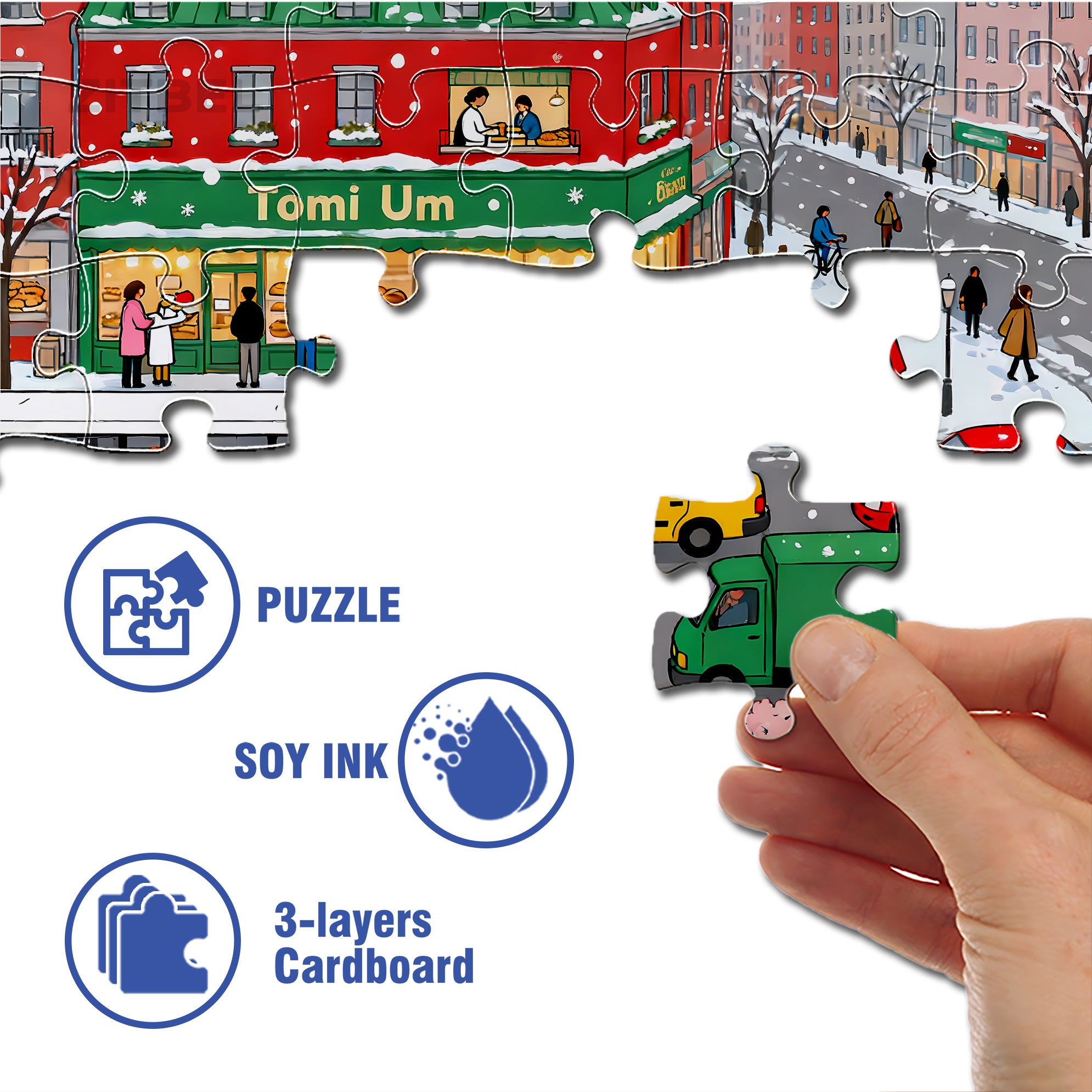 Bustling Traffic 500pcs/1000pcs Jigsaw Puzzle, Scratch-Resistant, Interactive Family Game & Brain-Boosting DIY Decor, Perfect for Halloween, Christmas & New Year Gifts, Family Puzzle Game