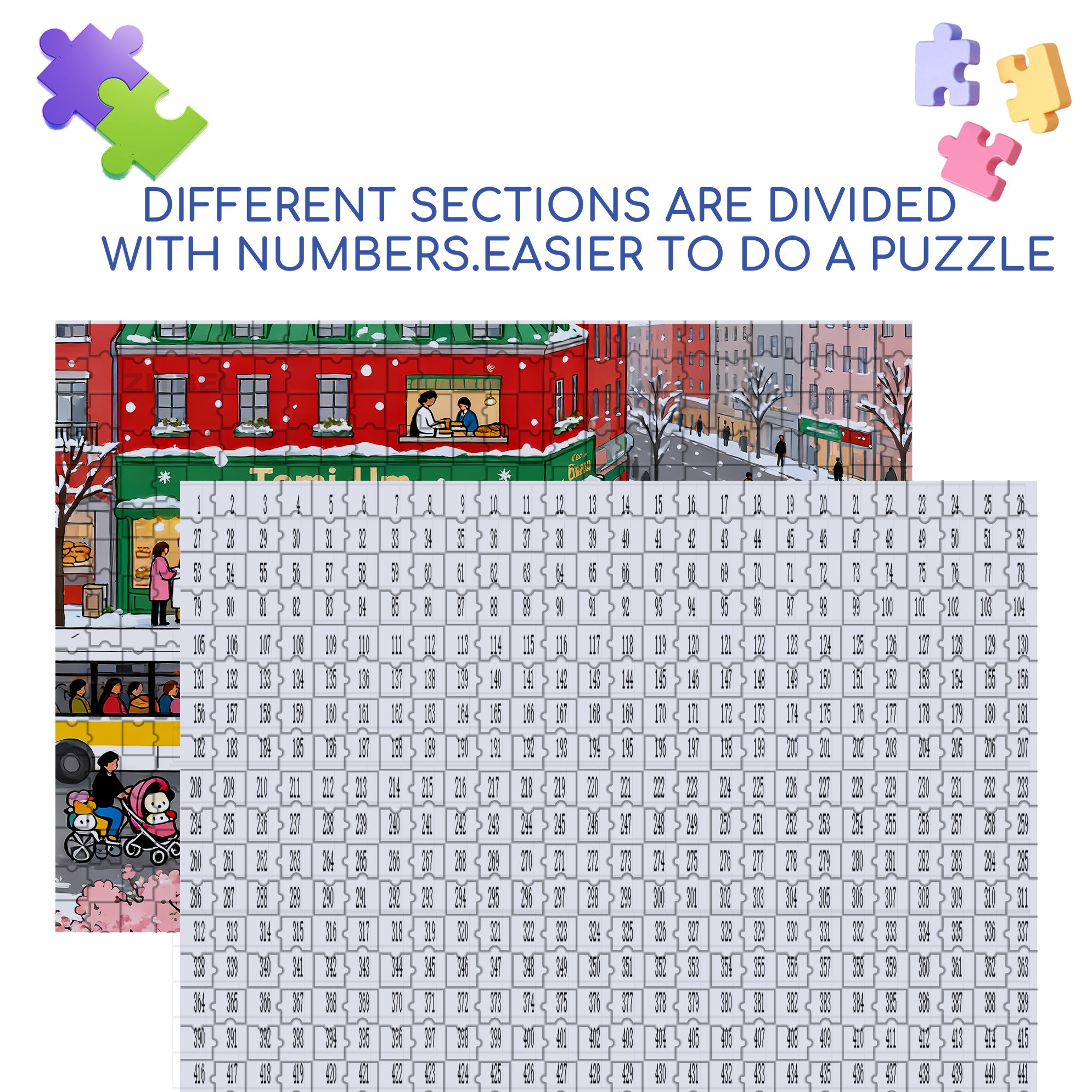 Bustling Traffic 500pcs/1000pcs Jigsaw Puzzle, Scratch-Resistant, Interactive Family Game & Brain-Boosting DIY Decor, Perfect for Halloween, Christmas & New Year Gifts, Family Puzzle Game
