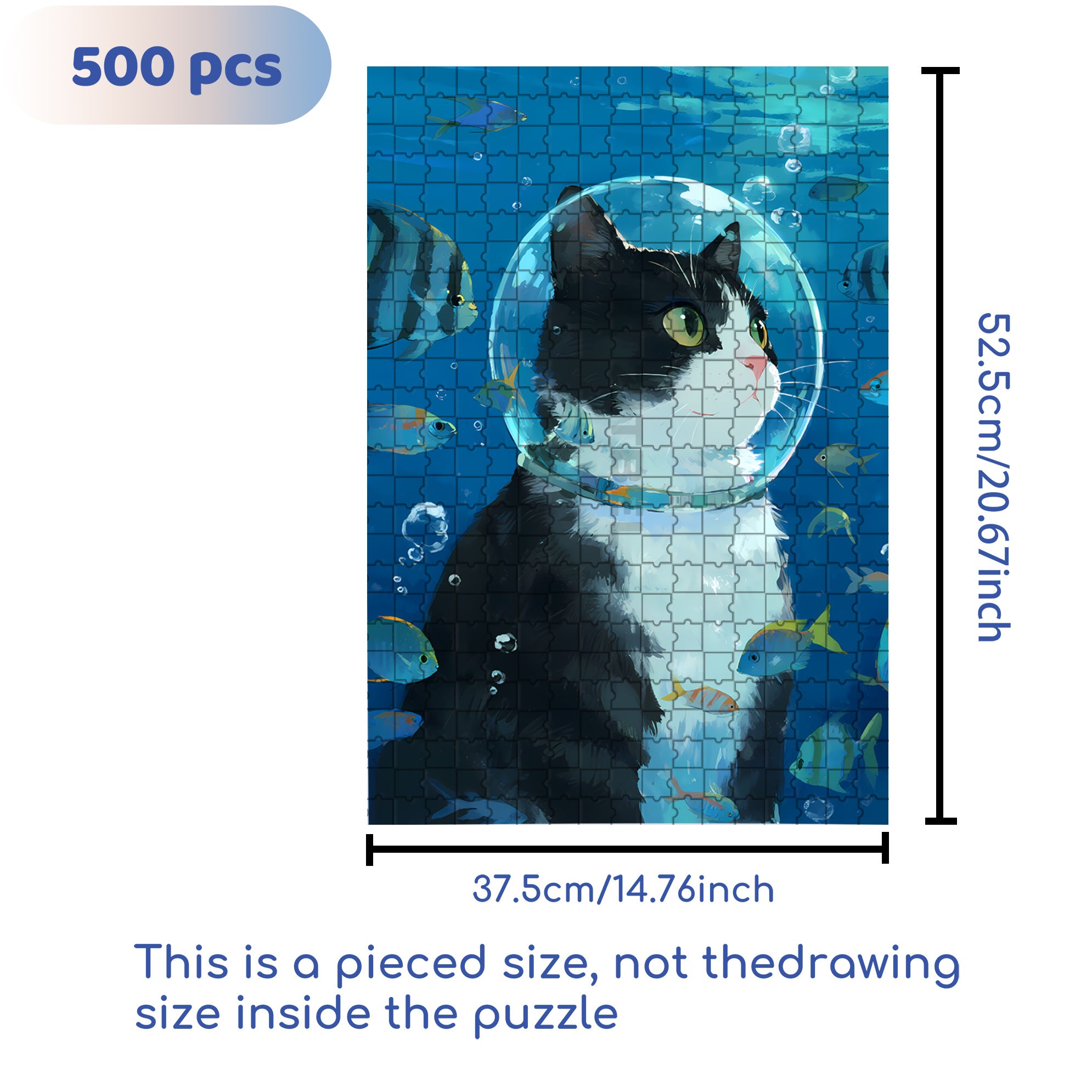 Cat Rhapsody 500pcs/1000pcs Jigsaw Puzzle, Scratch-Resistant, Interactive Family Game & Brain-Boosting DIY Decor, Perfect for Halloween, Christmas & New Year Gifts, Family Puzzle Game