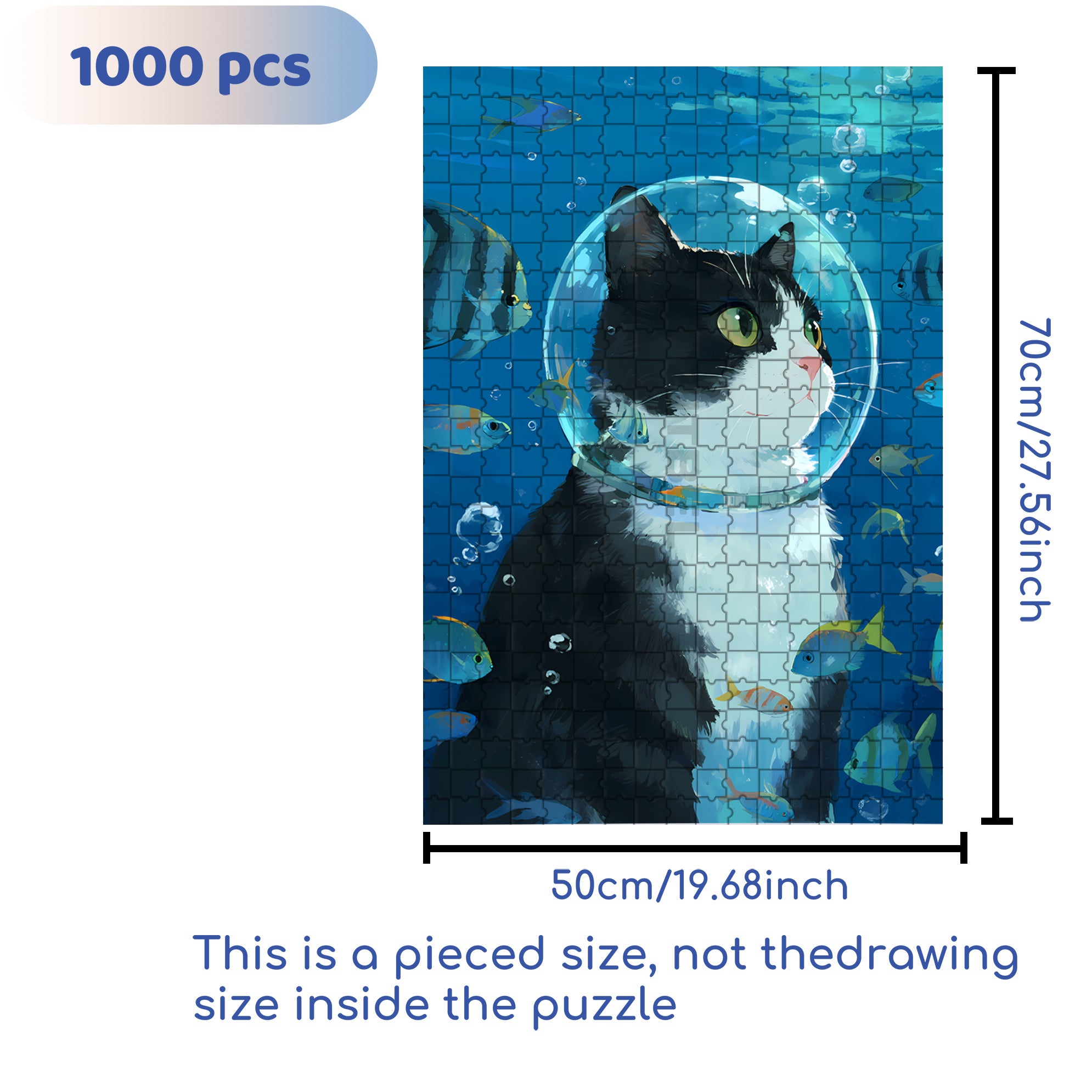 Cat Rhapsody 500pcs/1000pcs Jigsaw Puzzle, Scratch-Resistant, Interactive Family Game & Brain-Boosting DIY Decor, Perfect for Halloween, Christmas & New Year Gifts, Family Puzzle Game