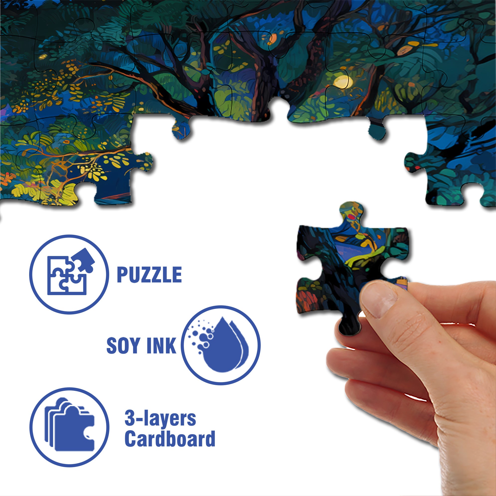 Coffee Shop Under The Big Tree 500pcs/1000pcs Jigsaw Puzzle, Scratch-Resistant, Interactive Family Game & Brain-Boosting DIY Decor, Perfect for Halloween, Christmas & New Year Gifts, Family Puzzle Game