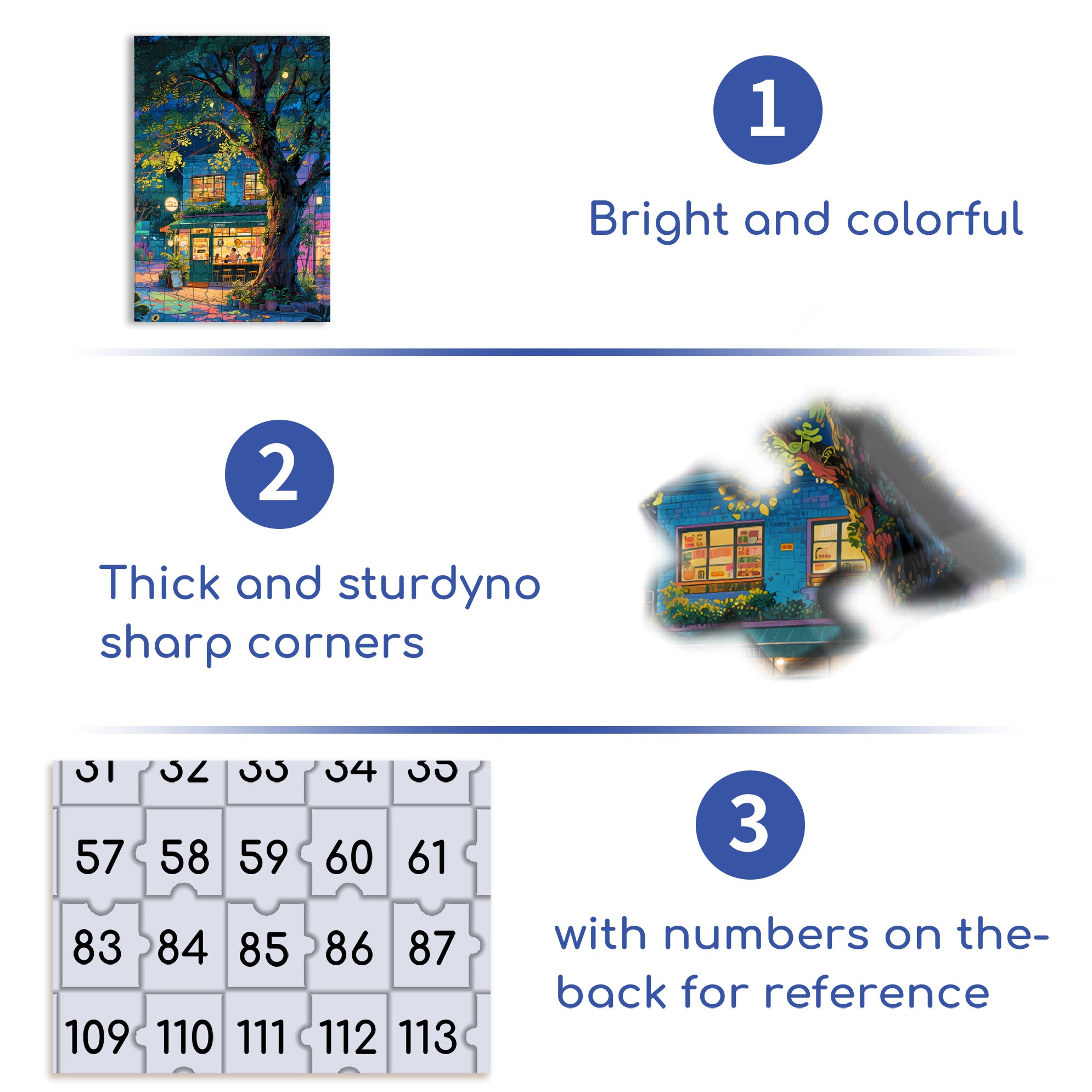 Coffee Shop Under The Big Tree 500pcs/1000pcs Jigsaw Puzzle, Scratch-Resistant, Interactive Family Game & Brain-Boosting DIY Decor, Perfect for Halloween, Christmas & New Year Gifts, Family Puzzle Game