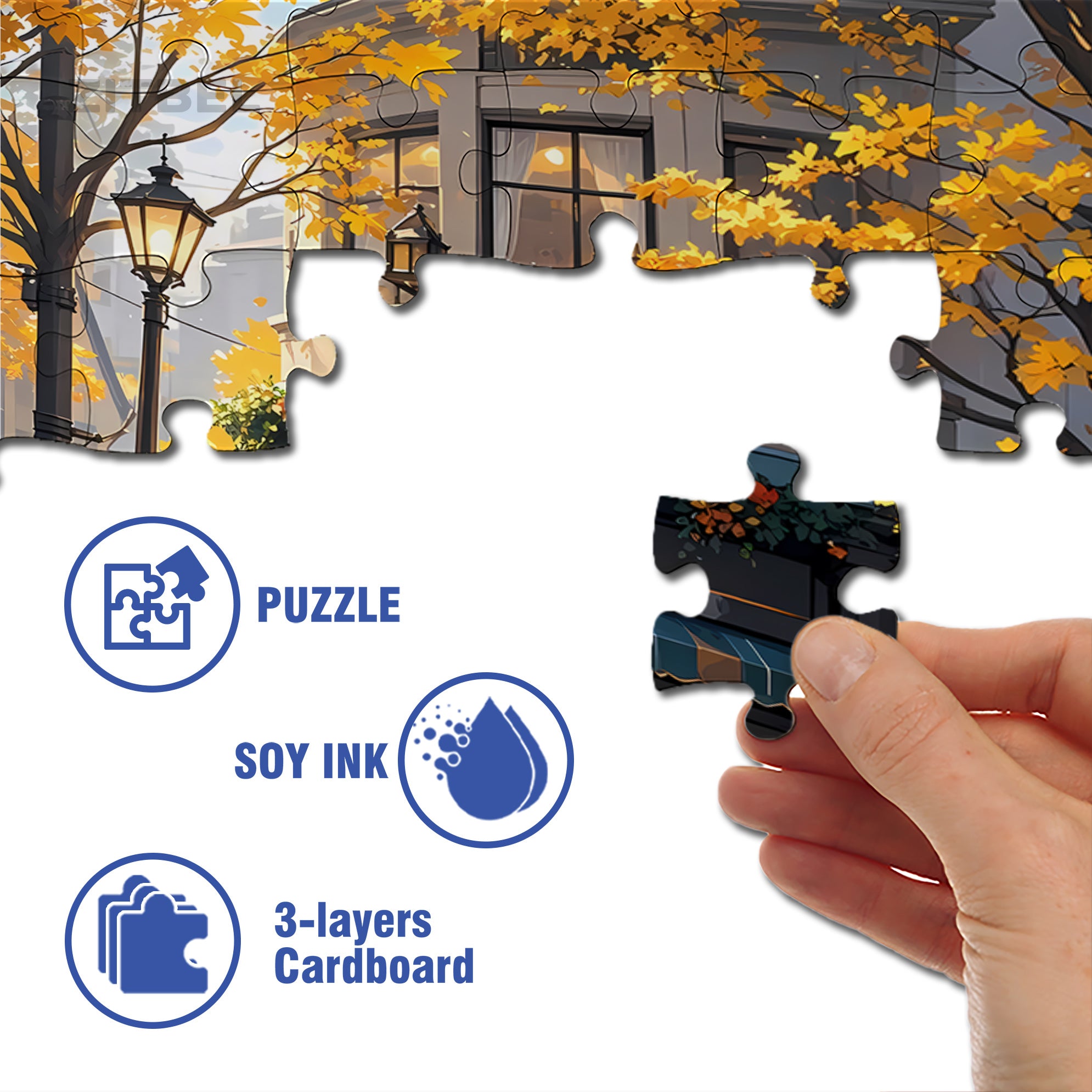 Corner Coffee Shop 500pcs/1000pcs Jigsaw Puzzle, Scratch-Resistant, Interactive Family Game & Brain-Boosting DIY Decor, Perfect for Halloween, Christmas & New Year Gifts, Family Puzzle Game