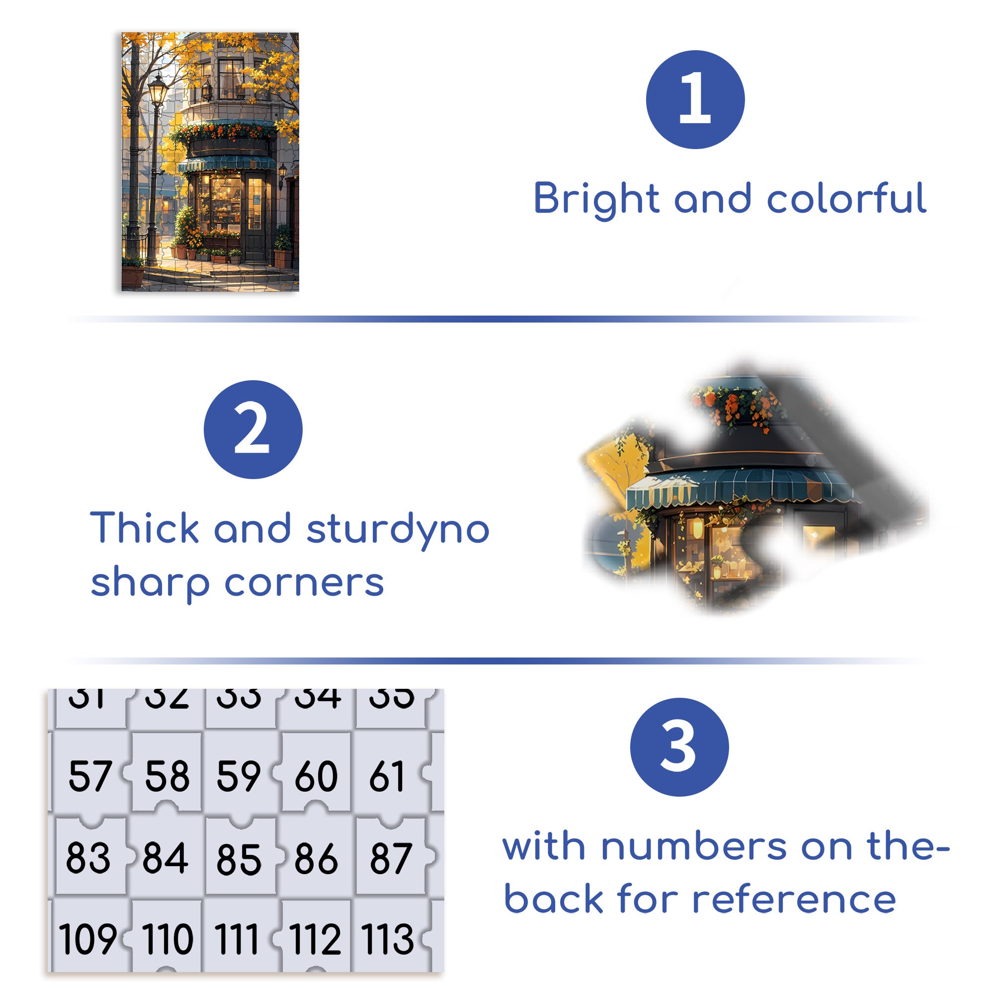 Corner Coffee Shop 500pcs/1000pcs Jigsaw Puzzle, Scratch-Resistant, Interactive Family Game & Brain-Boosting DIY Decor, Perfect for Halloween, Christmas & New Year Gifts, Family Puzzle Game