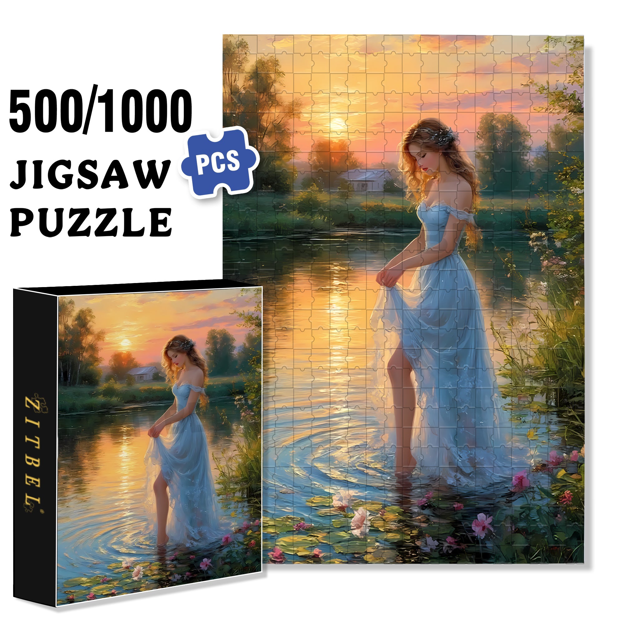 Early Morning 500pcs/1000pcs Jigsaw Puzzle, Scratch-Resistant, Interactive Family Game & Brain-Boosting DIY Decor, Perfect for Halloween, Christmas & New Year Gifts, Family Puzzle Game
