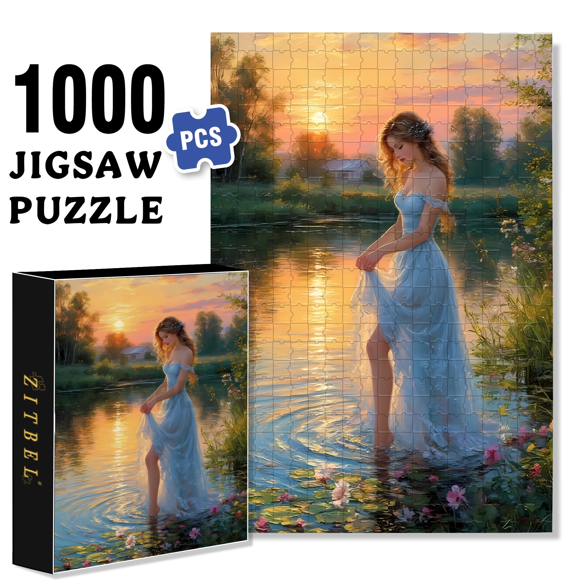 Early Morning 500pcs/1000pcs Jigsaw Puzzle, Scratch-Resistant, Interactive Family Game & Brain-Boosting DIY Decor, Perfect for Halloween, Christmas & New Year Gifts, Family Puzzle Game