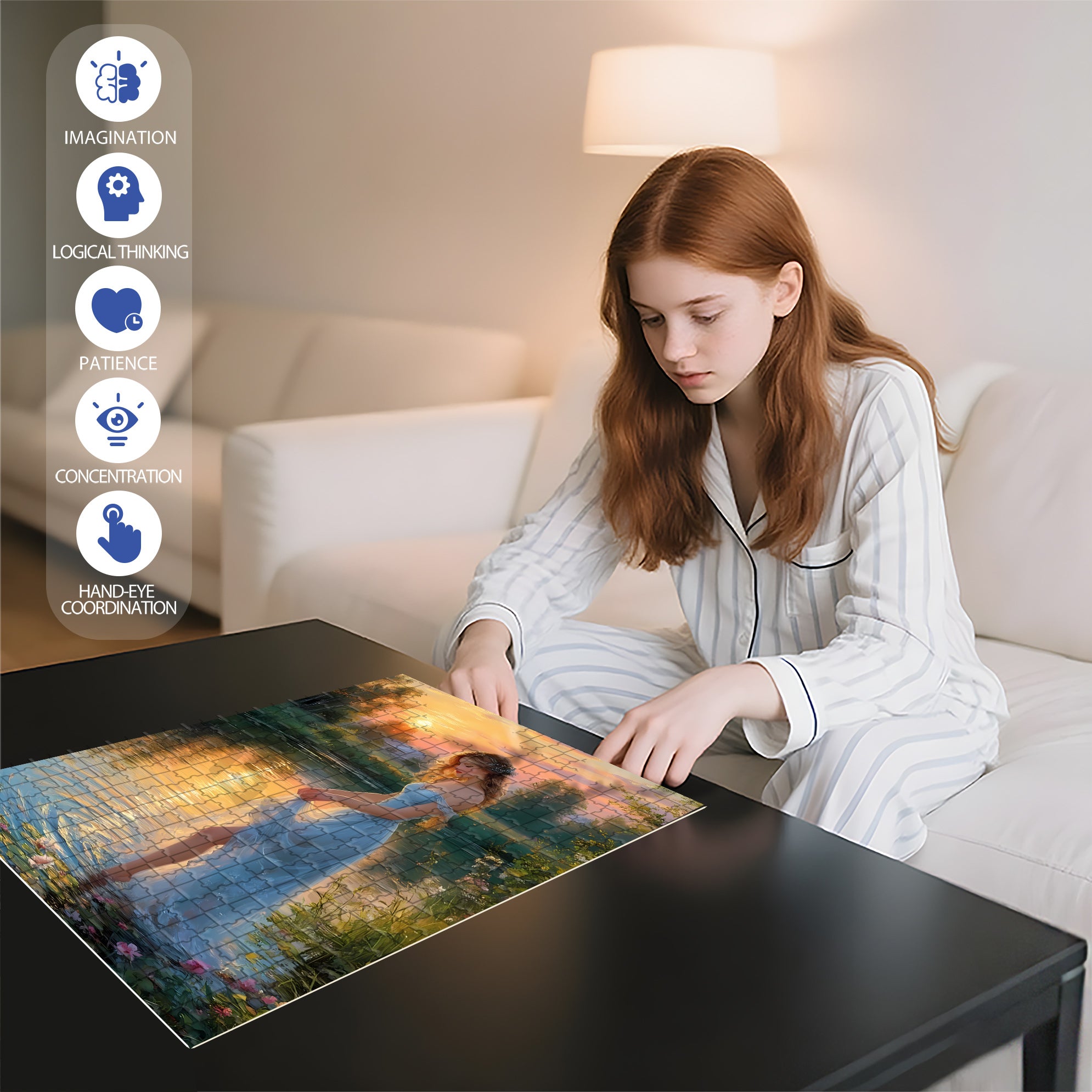 Early Morning 500pcs/1000pcs Jigsaw Puzzle, Scratch-Resistant, Interactive Family Game & Brain-Boosting DIY Decor, Perfect for Halloween, Christmas & New Year Gifts, Family Puzzle Game