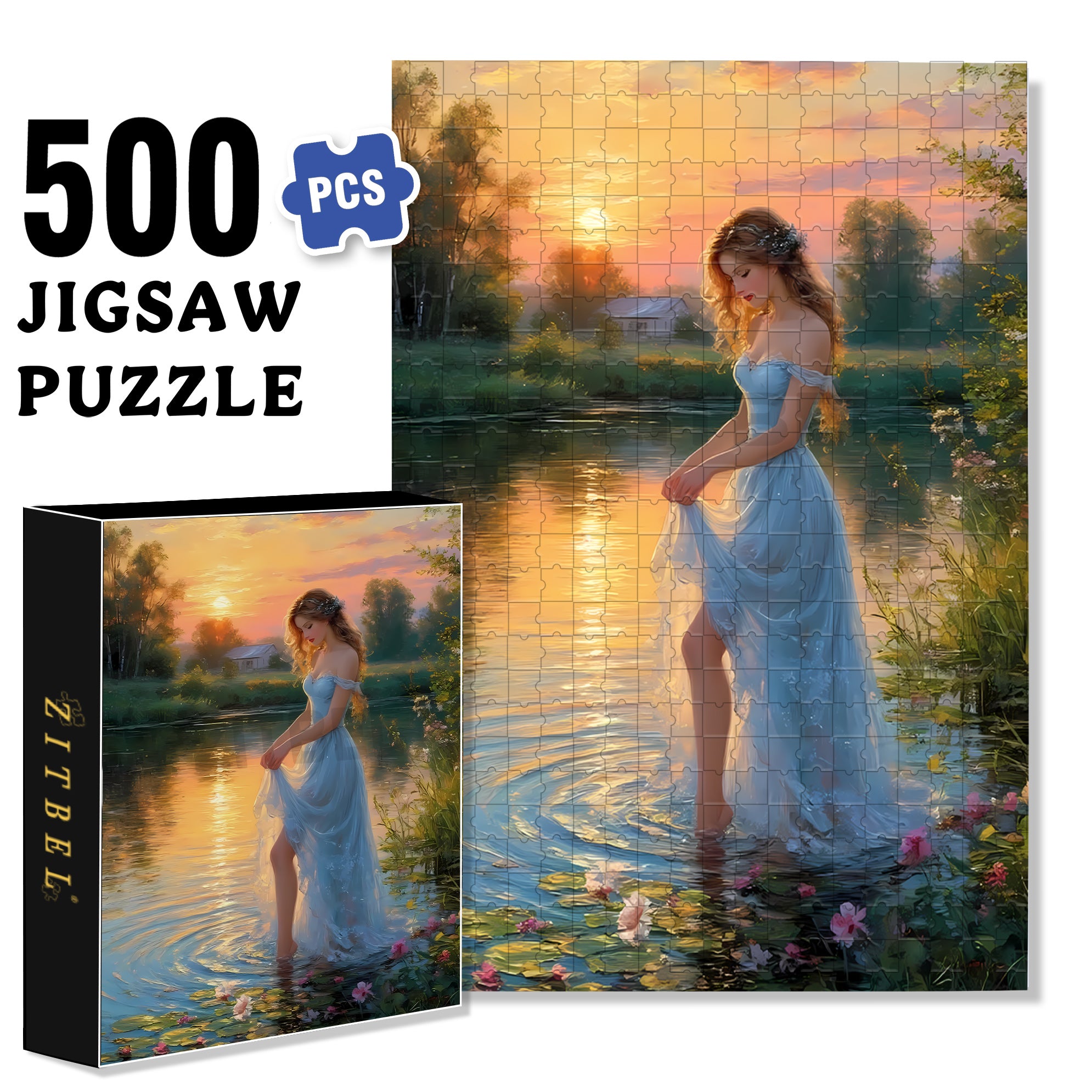 Early Morning 500pcs/1000pcs Jigsaw Puzzle, Scratch-Resistant, Interactive Family Game & Brain-Boosting DIY Decor, Perfect for Halloween, Christmas & New Year Gifts, Family Puzzle Game
