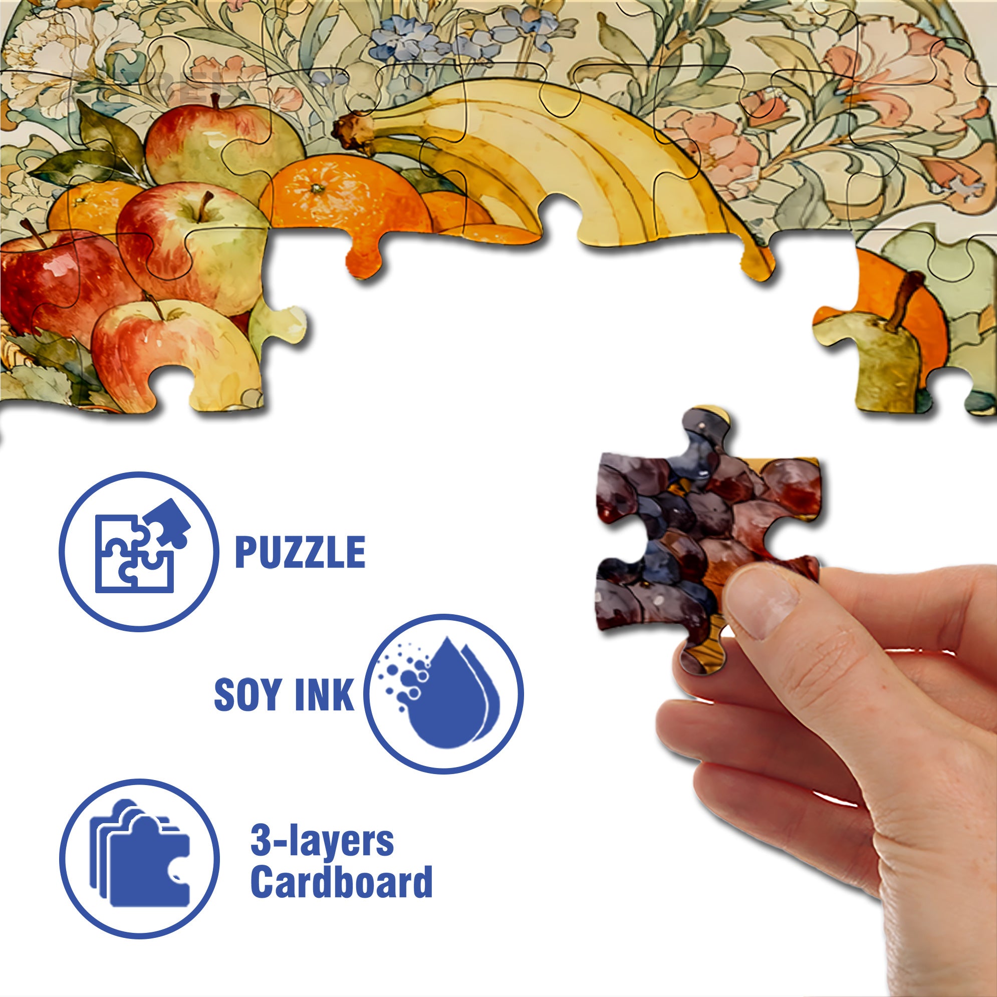 Fruit Feast 500pcs/1000pcs Jigsaw Puzzle, Scratch-Resistant, Interactive Family Game & Brain-Boosting DIY Decor, Perfect for Halloween, Christmas & New Year Gifts, Family Puzzle Game