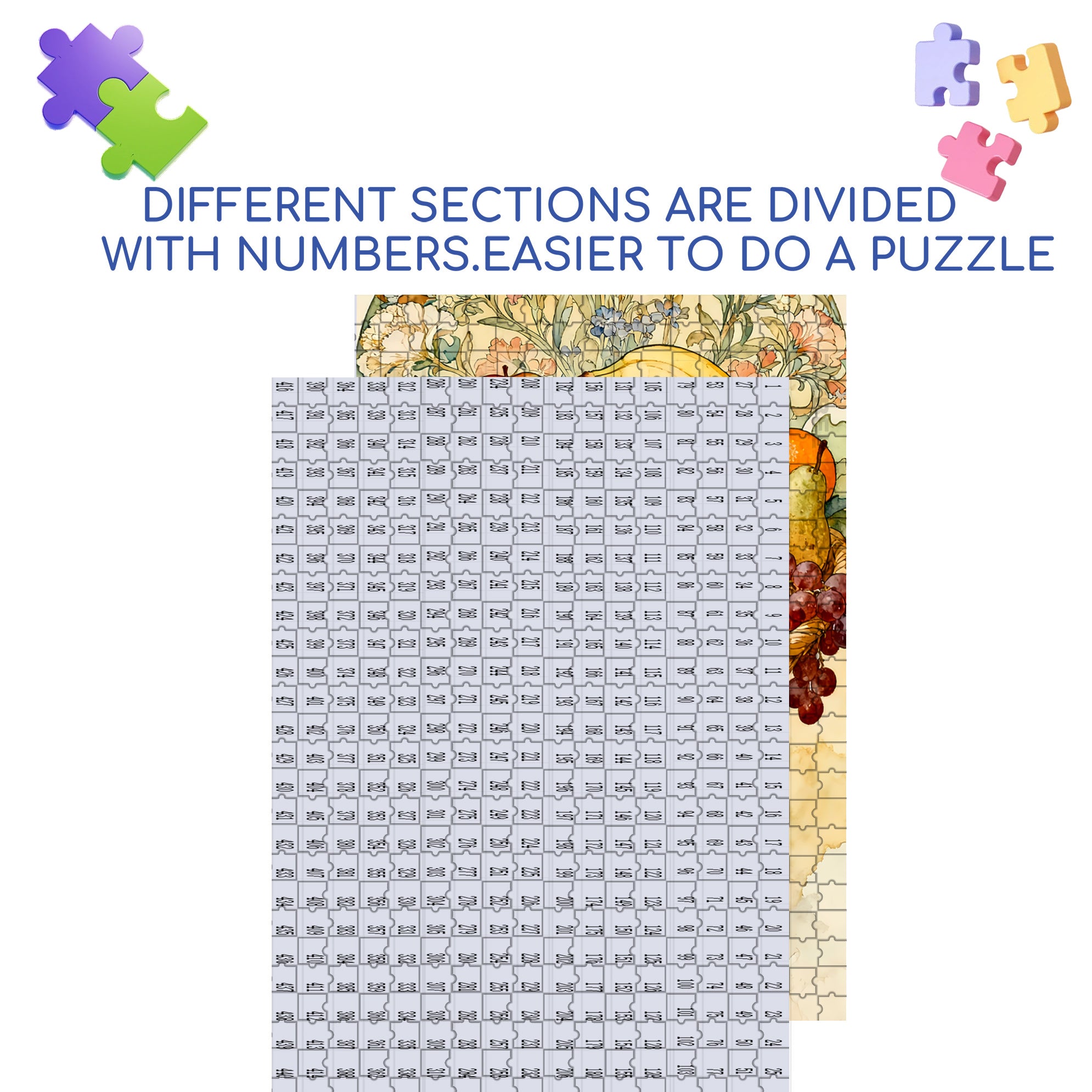 Fruit Feast 500pcs/1000pcs Jigsaw Puzzle, Scratch-Resistant, Interactive Family Game & Brain-Boosting DIY Decor, Perfect for Halloween, Christmas & New Year Gifts, Family Puzzle Game