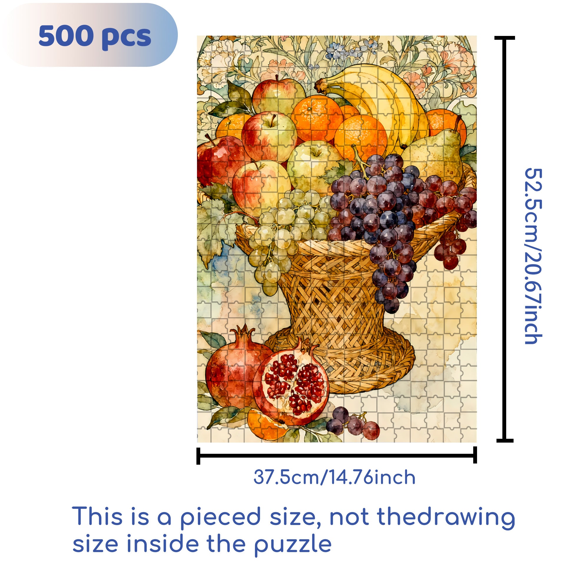 Fruit Feast 500pcs/1000pcs Jigsaw Puzzle, Scratch-Resistant, Interactive Family Game & Brain-Boosting DIY Decor, Perfect for Halloween, Christmas & New Year Gifts, Family Puzzle Game