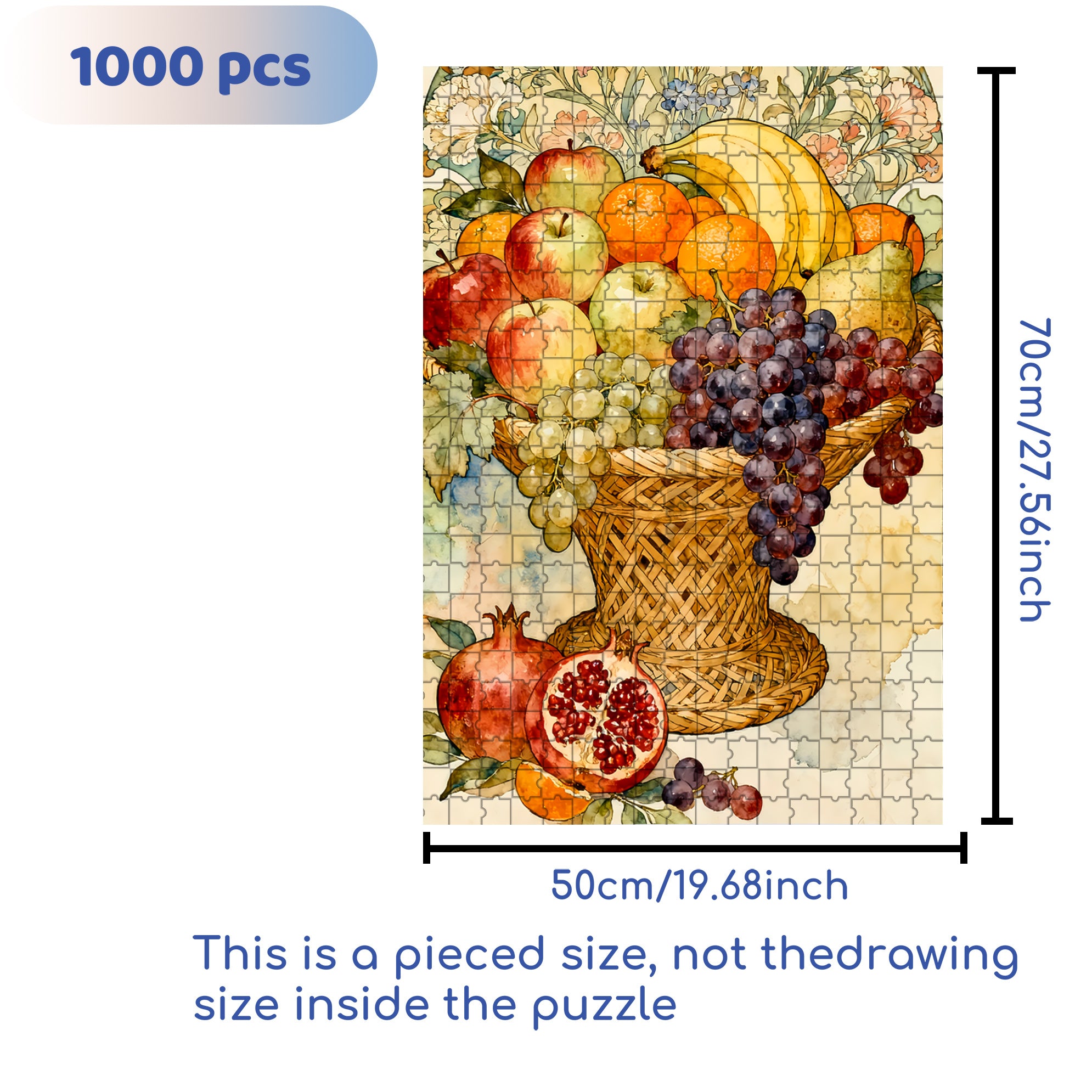 Fruit Feast 500pcs/1000pcs Jigsaw Puzzle, Scratch-Resistant, Interactive Family Game & Brain-Boosting DIY Decor, Perfect for Halloween, Christmas & New Year Gifts, Family Puzzle Game