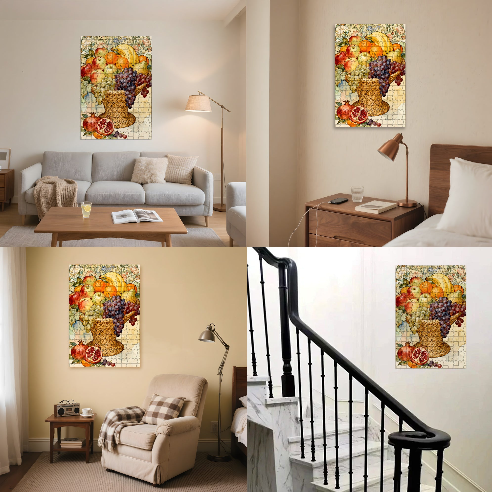 Fruit Feast 500pcs/1000pcs Jigsaw Puzzle, Scratch-Resistant, Interactive Family Game & Brain-Boosting DIY Decor, Perfect for Halloween, Christmas & New Year Gifts, Family Puzzle Game