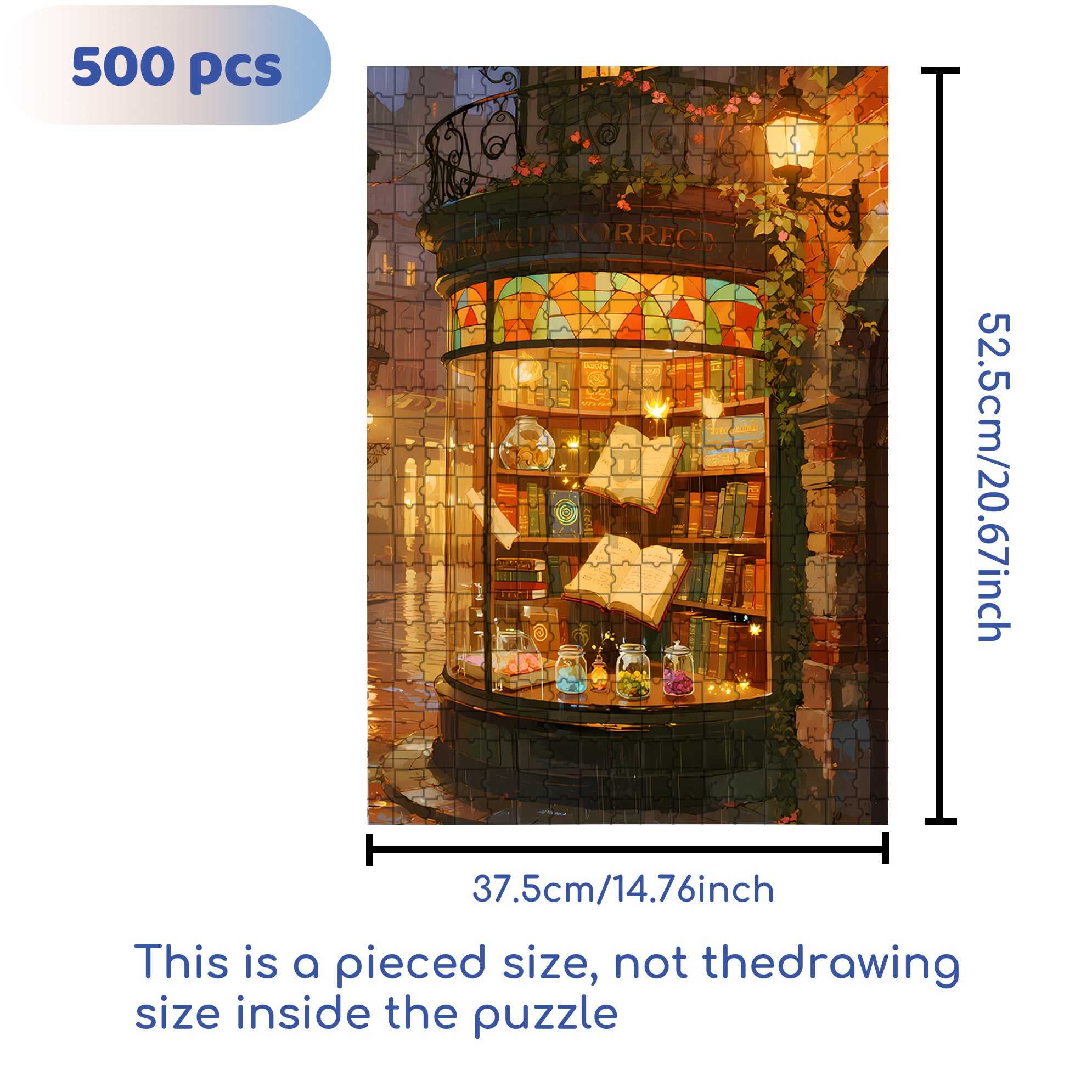 Glass Display Case 500pcs/1000pcs Jigsaw Puzzle, Scratch-Resistant, Interactive Family Game & Brain-Boosting DIY Decor, Perfect for Halloween, Christmas & New Year Gifts, Family Puzzle Game