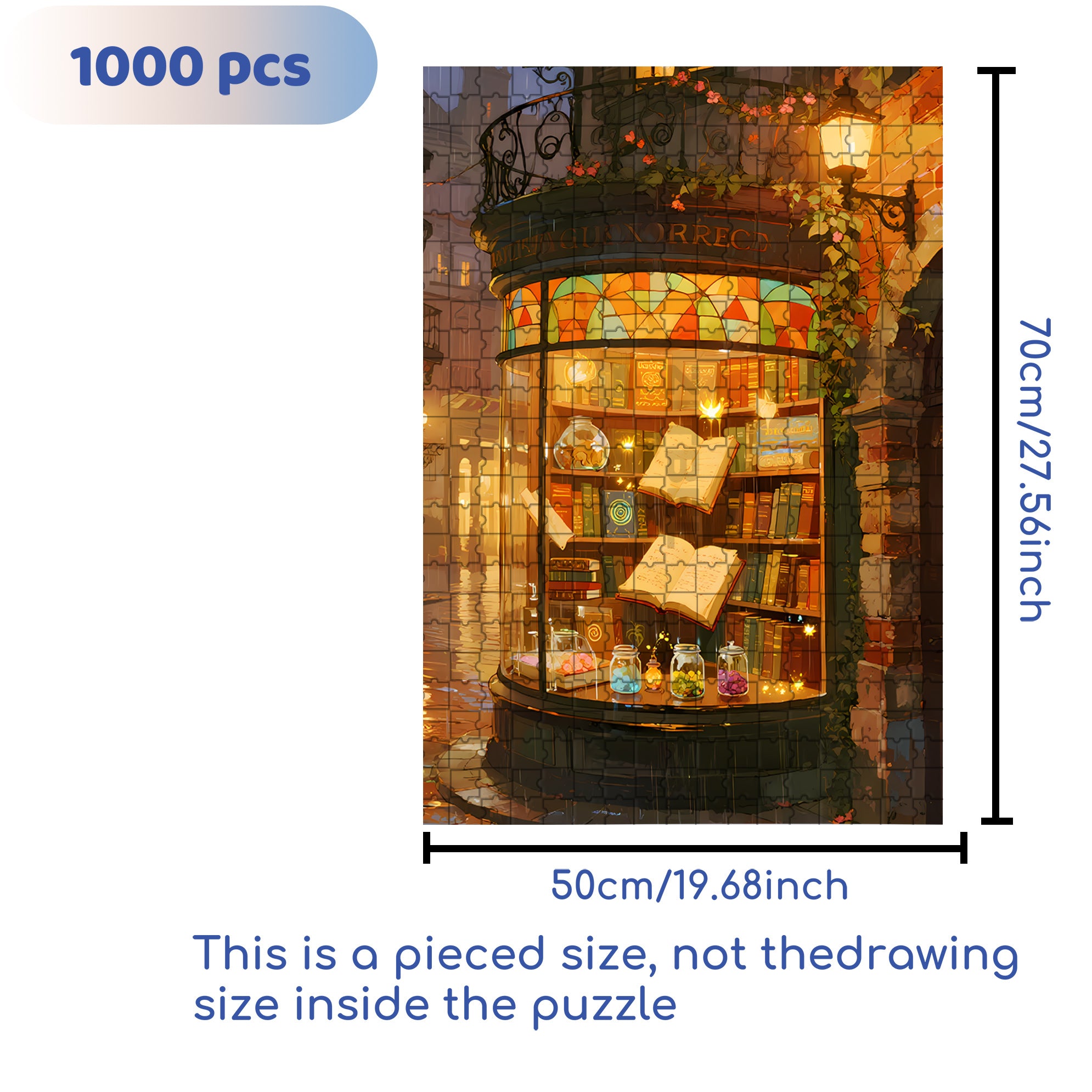 Glass Display Case 500pcs/1000pcs Jigsaw Puzzle, Scratch-Resistant, Interactive Family Game & Brain-Boosting DIY Decor, Perfect for Halloween, Christmas & New Year Gifts, Family Puzzle Game
