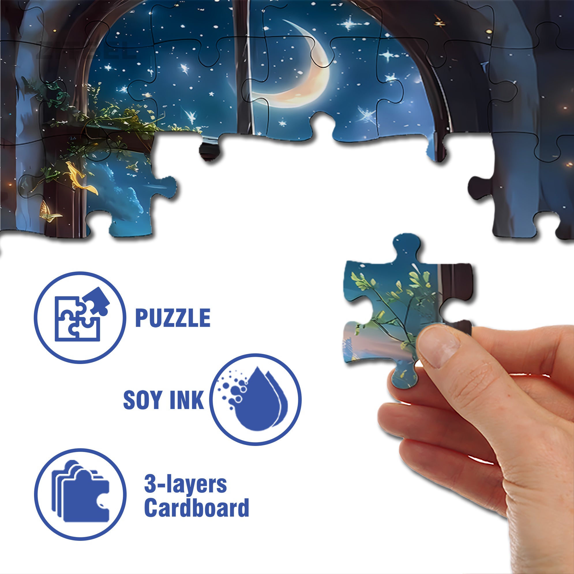 Glowing Butterfly 500pcs/1000pcs Jigsaw Puzzle, Scratch-Resistant, Interactive Family Game & Brain-Boosting DIY Decor, Perfect for Halloween, Christmas & New Year Gifts, Family Puzzle Game