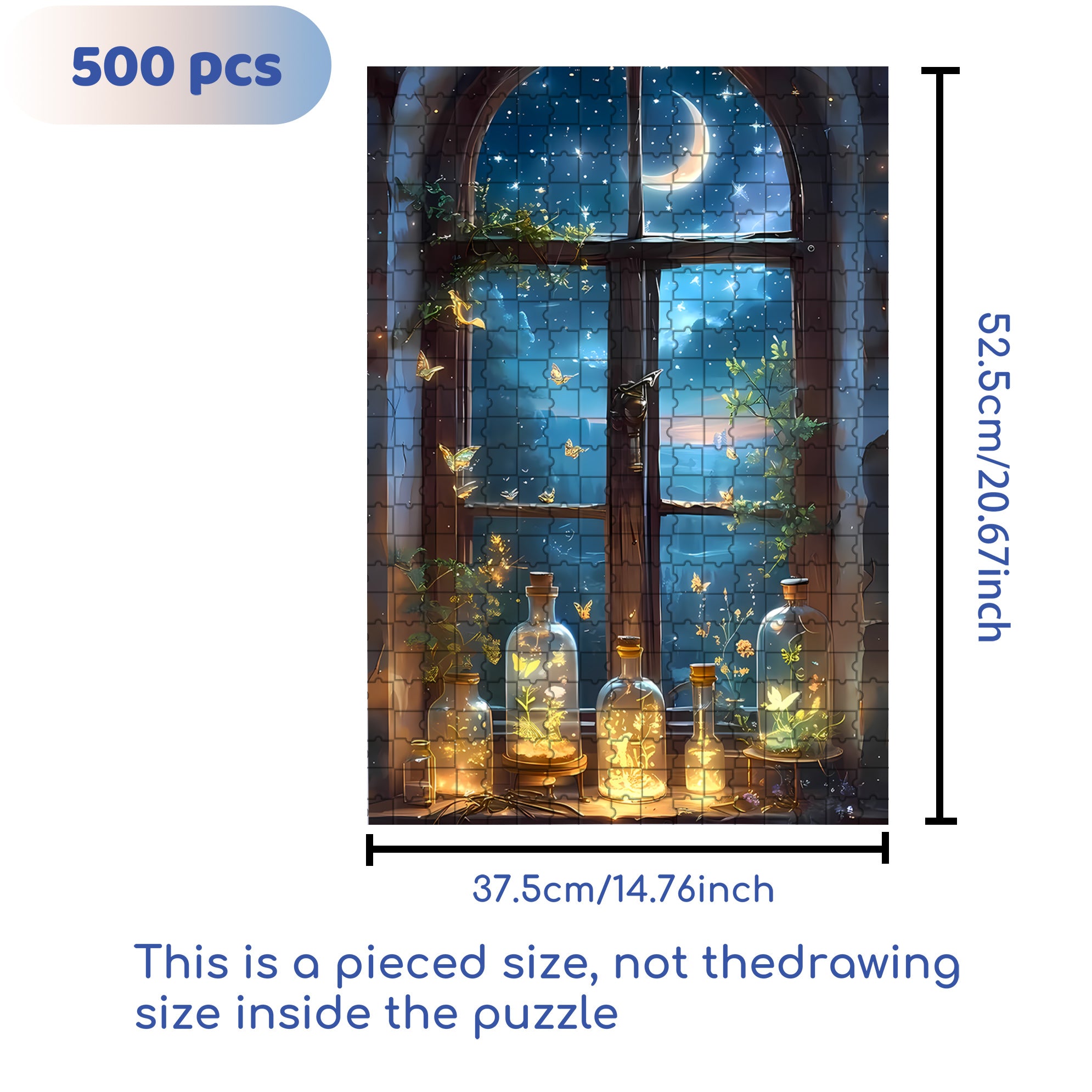 Glowing Butterfly 500pcs/1000pcs Jigsaw Puzzle, Scratch-Resistant, Interactive Family Game & Brain-Boosting DIY Decor, Perfect for Halloween, Christmas & New Year Gifts, Family Puzzle Game