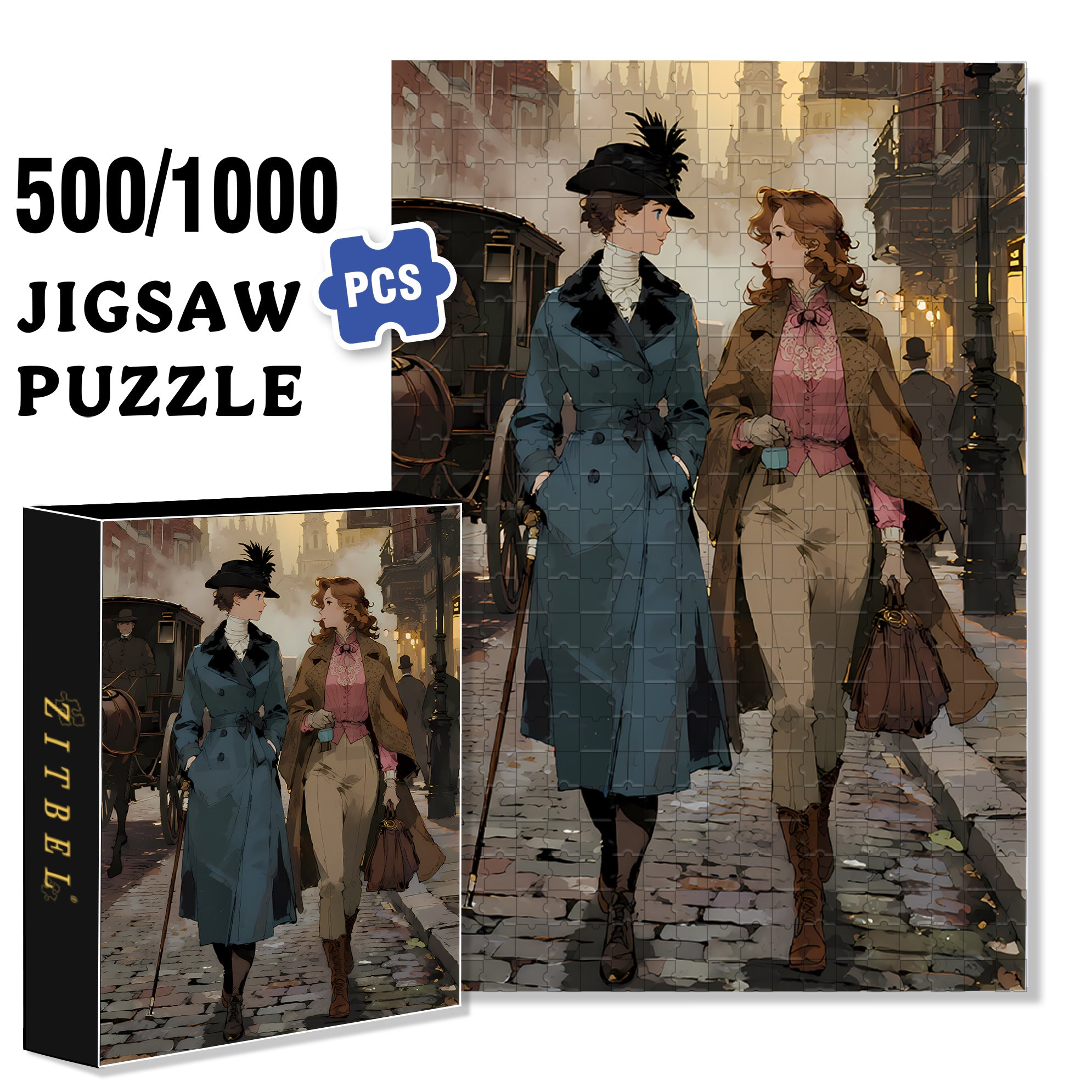 Good Girlfriend 500pcs/1000pcs Jigsaw Puzzle, Scratch-Resistant, Interactive Family Game & Brain-Boosting DIY Decor, Perfect for Halloween, Christmas & New Year Gifts, Family Puzzle Game