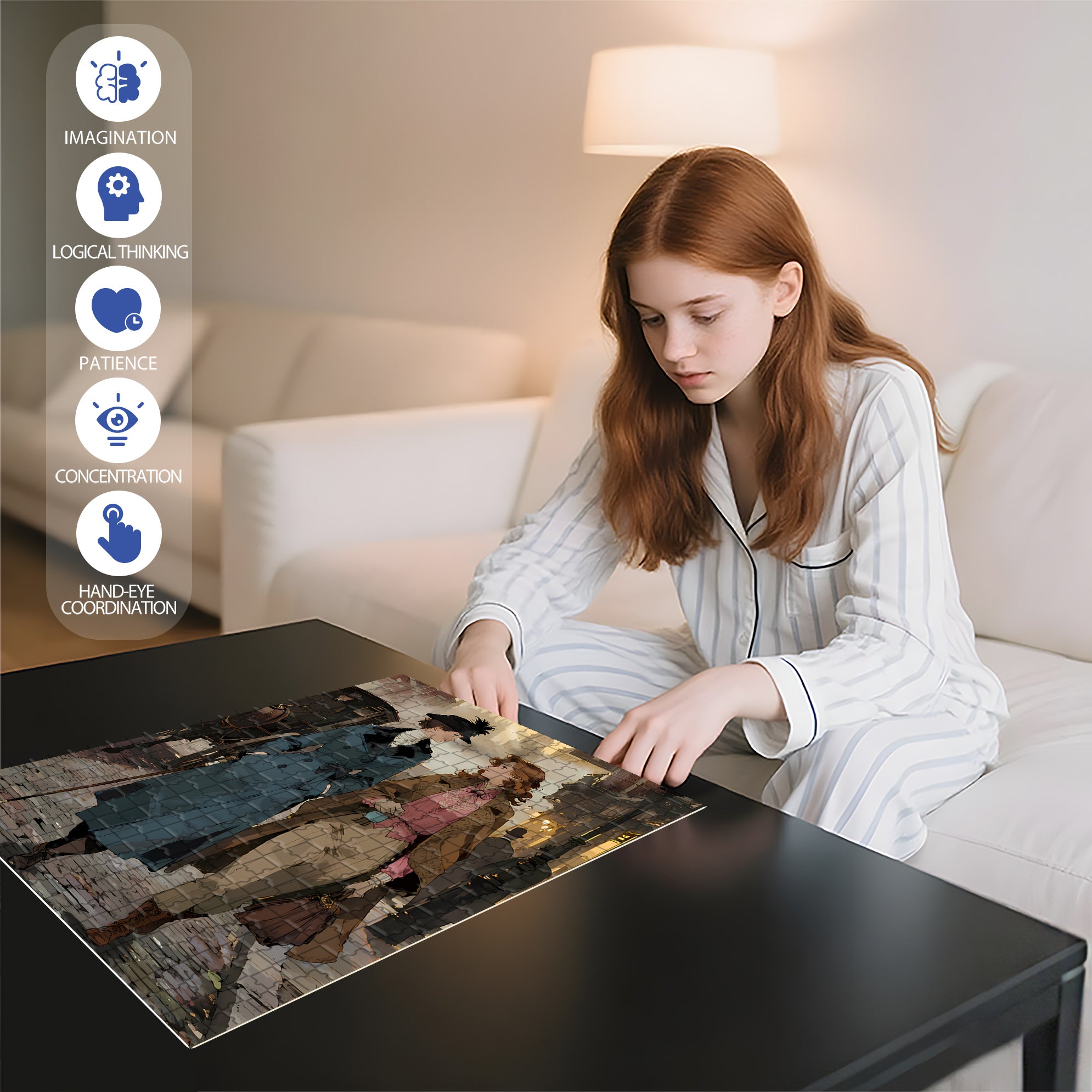 Good Girlfriend 500pcs/1000pcs Jigsaw Puzzle, Scratch-Resistant, Interactive Family Game & Brain-Boosting DIY Decor, Perfect for Halloween, Christmas & New Year Gifts, Family Puzzle Game