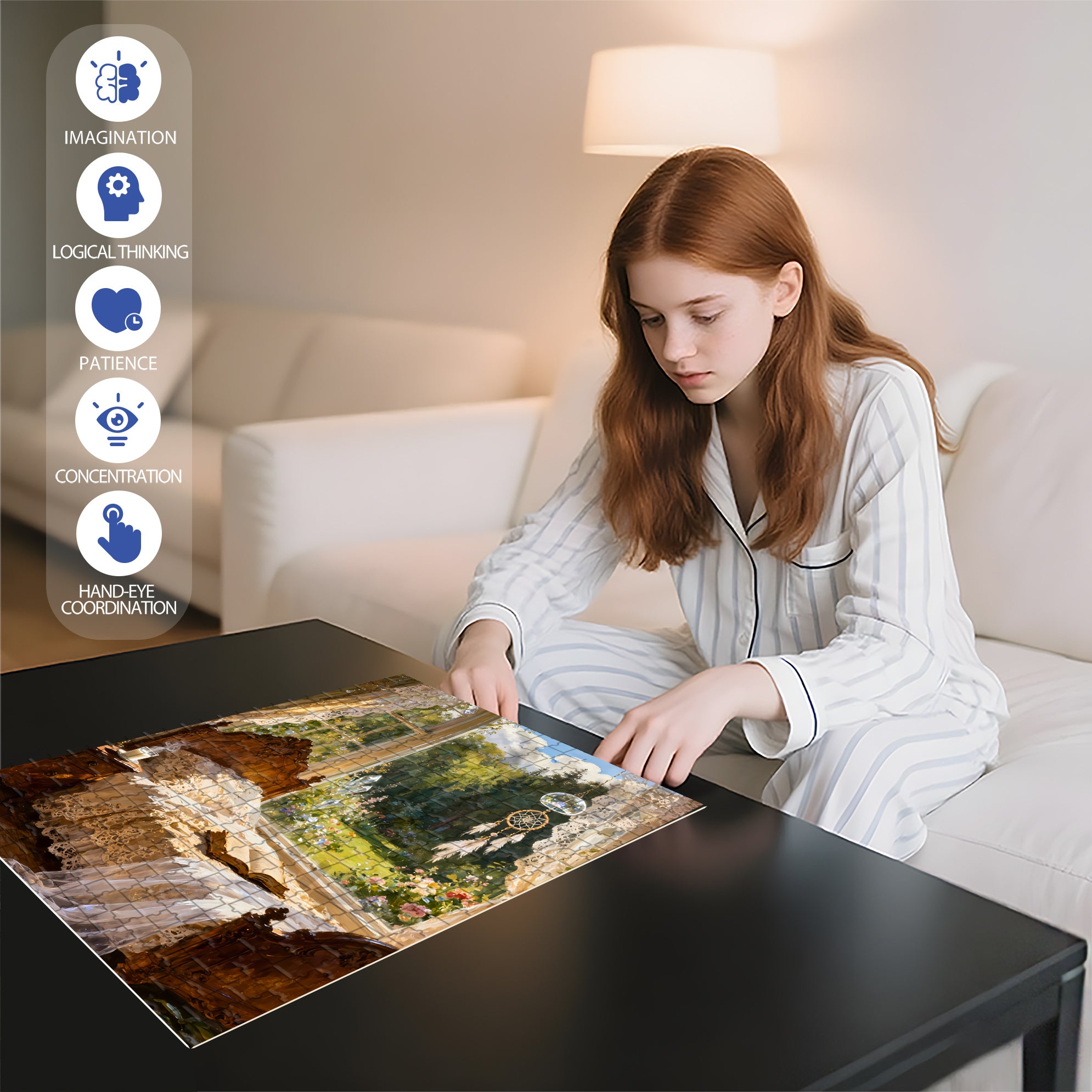 Gorgeous Bedroom 500pcs/1000pcs Jigsaw Puzzle, Scratch-Resistant, Interactive Family Game & Brain-Boosting DIY Decor, Perfect for Halloween, Christmas & New Year Gifts, Family Puzzle Game