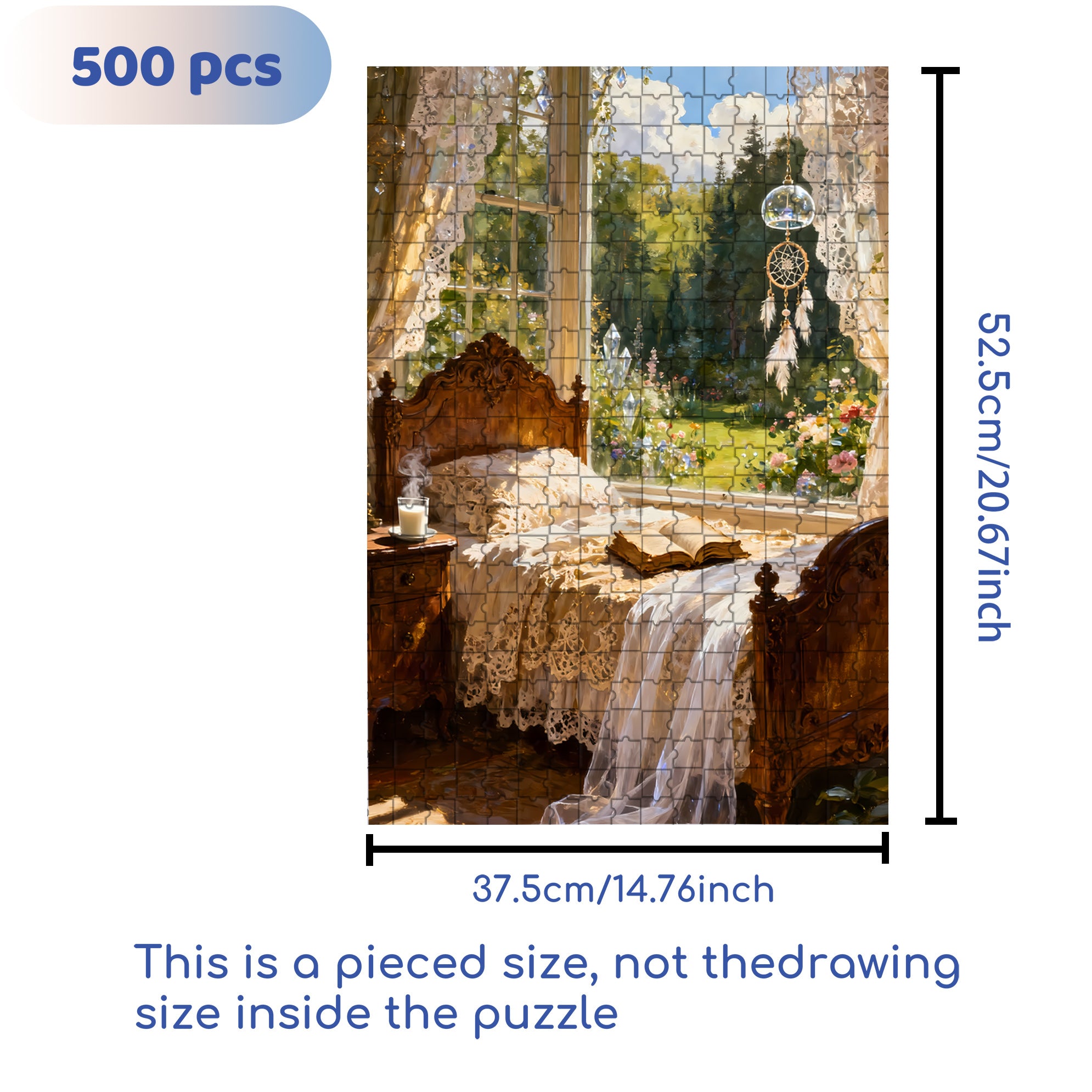 Gorgeous Bedroom 500pcs/1000pcs Jigsaw Puzzle, Scratch-Resistant, Interactive Family Game & Brain-Boosting DIY Decor, Perfect for Halloween, Christmas & New Year Gifts, Family Puzzle Game