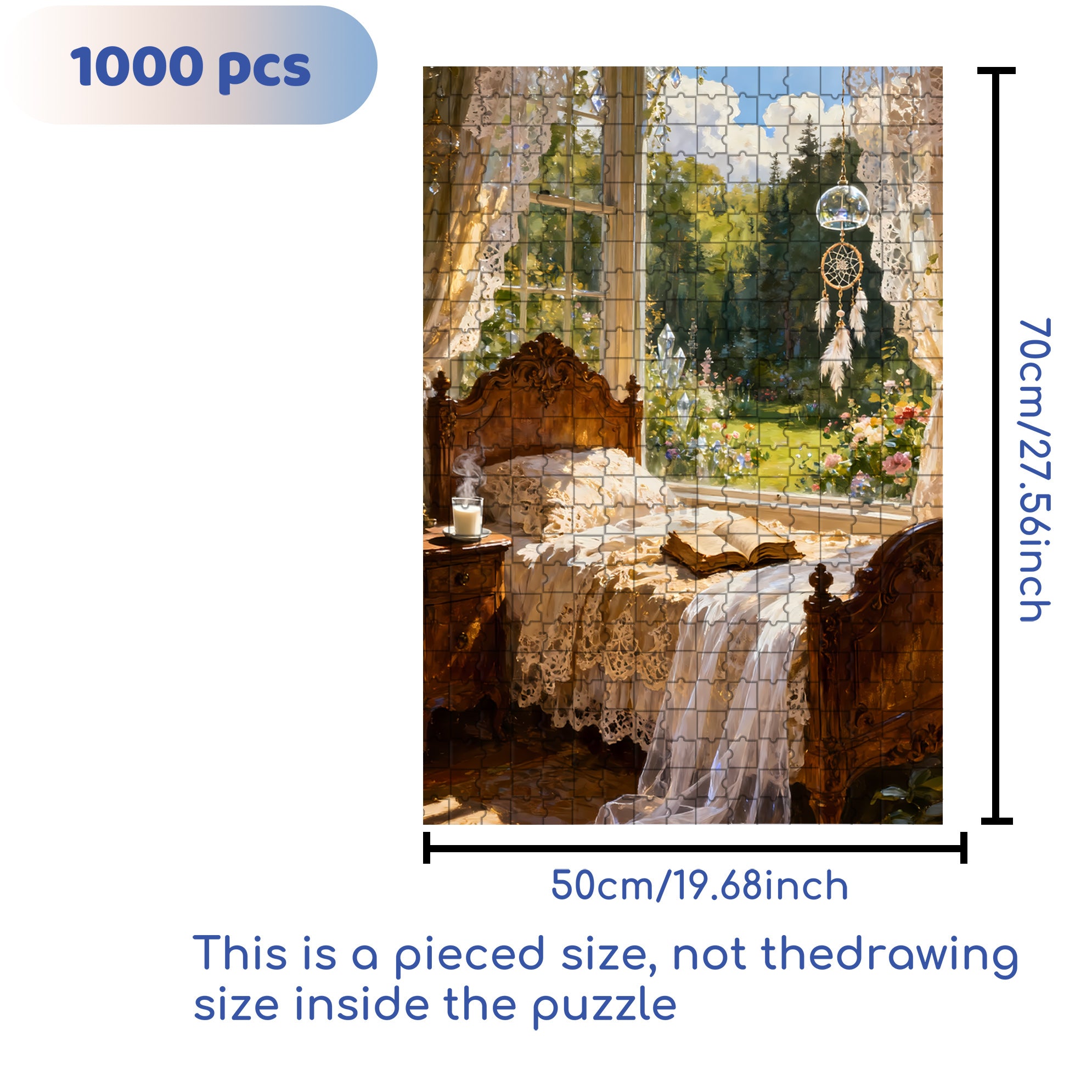 Gorgeous Bedroom 500pcs/1000pcs Jigsaw Puzzle, Scratch-Resistant, Interactive Family Game & Brain-Boosting DIY Decor, Perfect for Halloween, Christmas & New Year Gifts, Family Puzzle Game