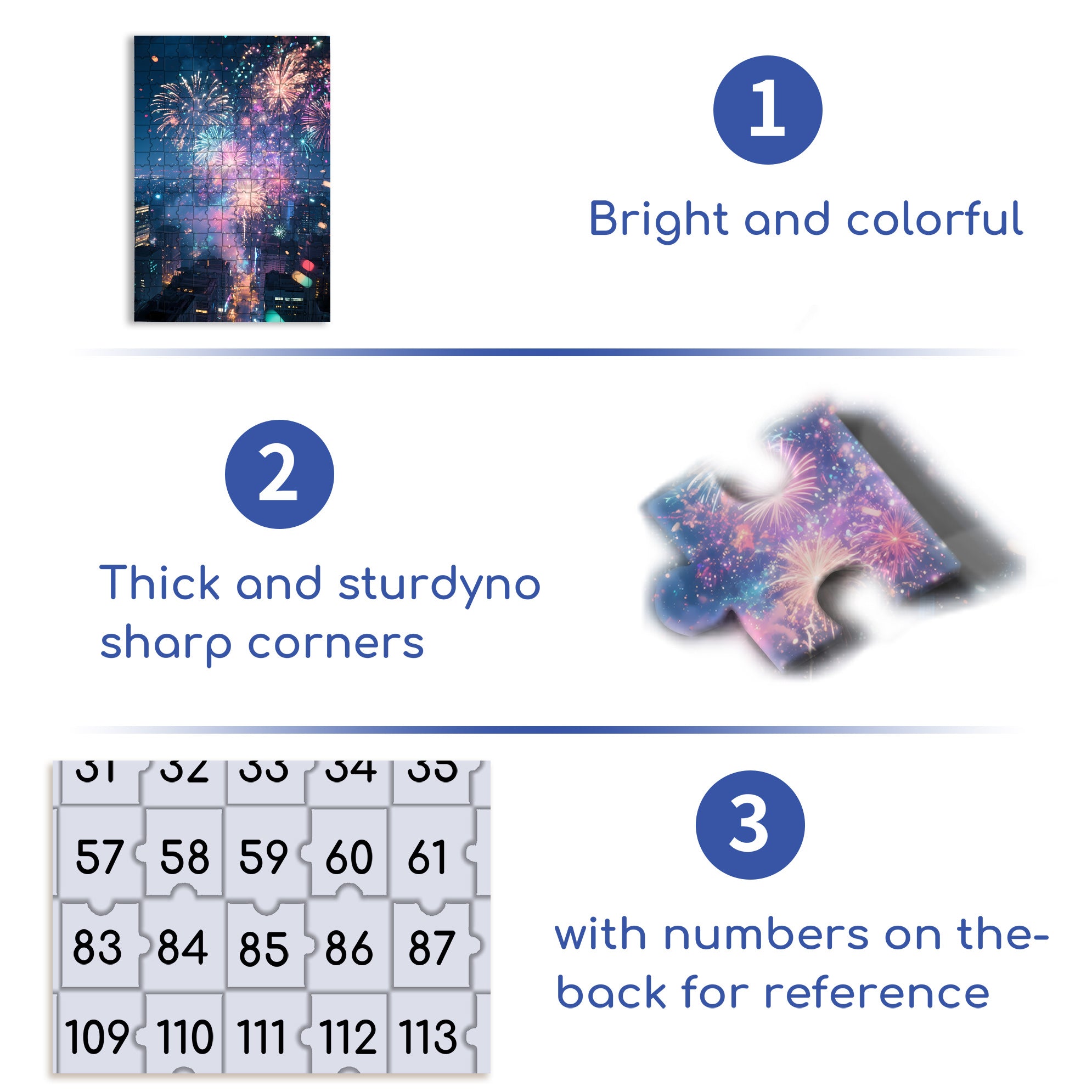 Happy New Year 500pcs/1000pcs Jigsaw Puzzle, Scratch-Resistant, Interactive Family Game & Brain-Boosting DIY Decor, Perfect for Halloween, Christmas & New Year Gifts, Family Puzzle Game