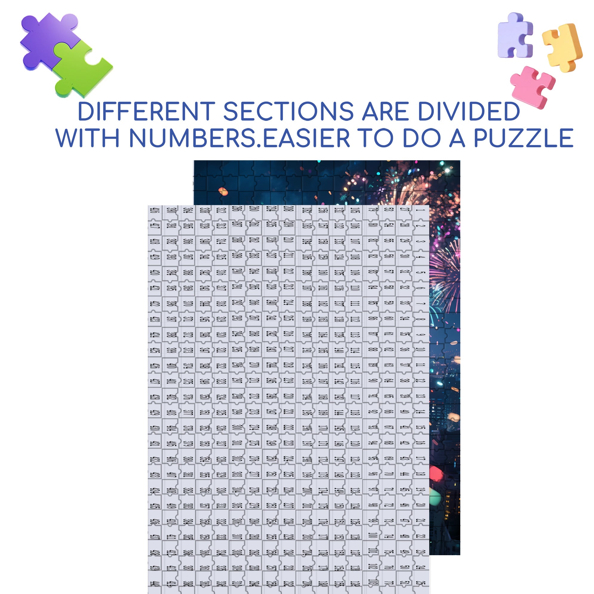 Happy New Year 500pcs/1000pcs Jigsaw Puzzle, Scratch-Resistant, Interactive Family Game & Brain-Boosting DIY Decor, Perfect for Halloween, Christmas & New Year Gifts, Family Puzzle Game