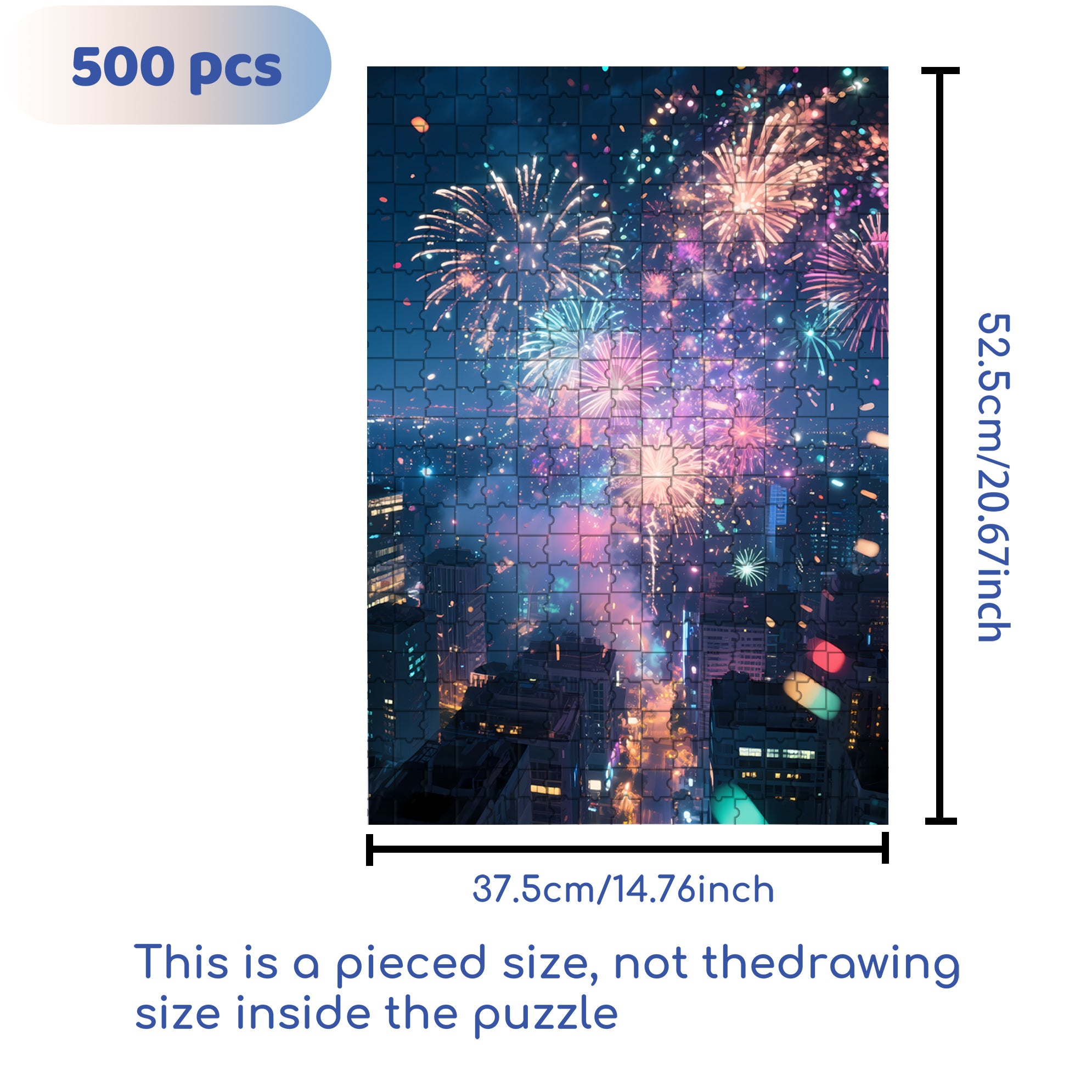 Happy New Year 500pcs/1000pcs Jigsaw Puzzle, Scratch-Resistant, Interactive Family Game & Brain-Boosting DIY Decor, Perfect for Halloween, Christmas & New Year Gifts, Family Puzzle Game