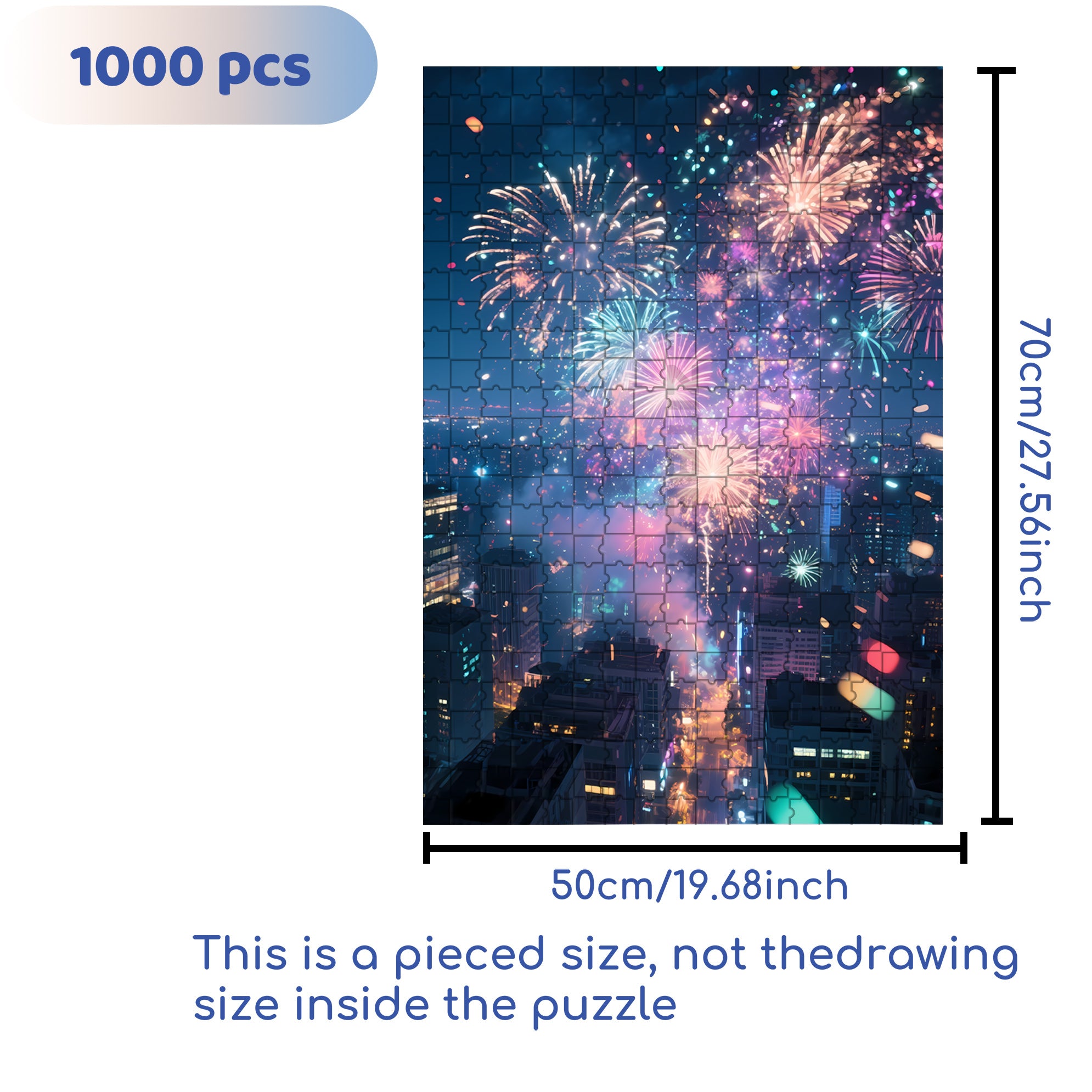 Happy New Year 500pcs/1000pcs Jigsaw Puzzle, Scratch-Resistant, Interactive Family Game & Brain-Boosting DIY Decor, Perfect for Halloween, Christmas & New Year Gifts, Family Puzzle Game