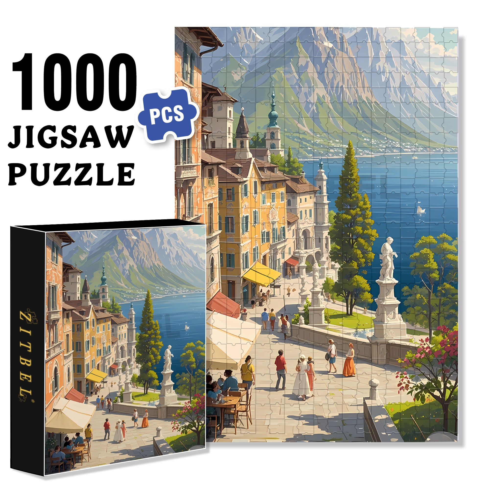 Hot Summer 500pcs/1000pcs Jigsaw Puzzle, Scratch-Resistant, Interactive Family Game & Brain-Boosting DIY Decor, Perfect for Halloween, Christmas & New Year Gifts, Family Puzzle Game