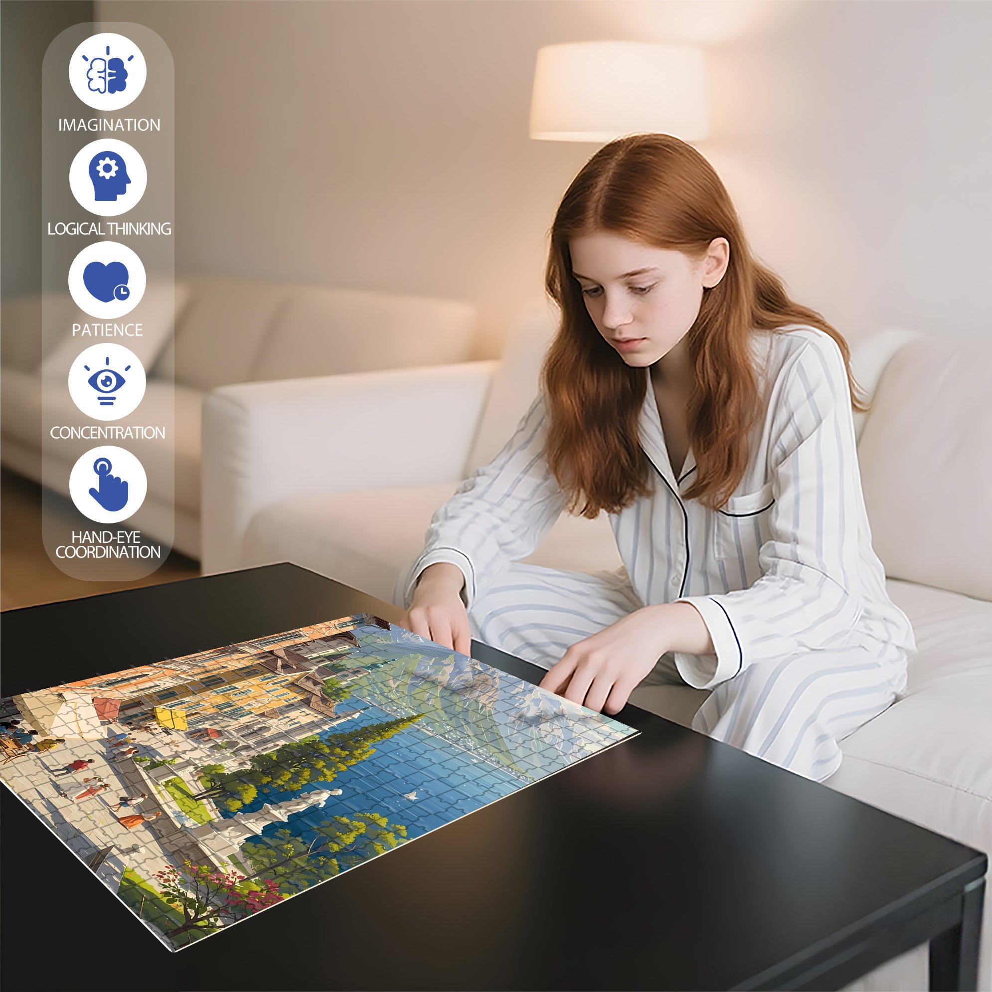Hot Summer 500pcs/1000pcs Jigsaw Puzzle, Scratch-Resistant, Interactive Family Game & Brain-Boosting DIY Decor, Perfect for Halloween, Christmas & New Year Gifts, Family Puzzle Game
