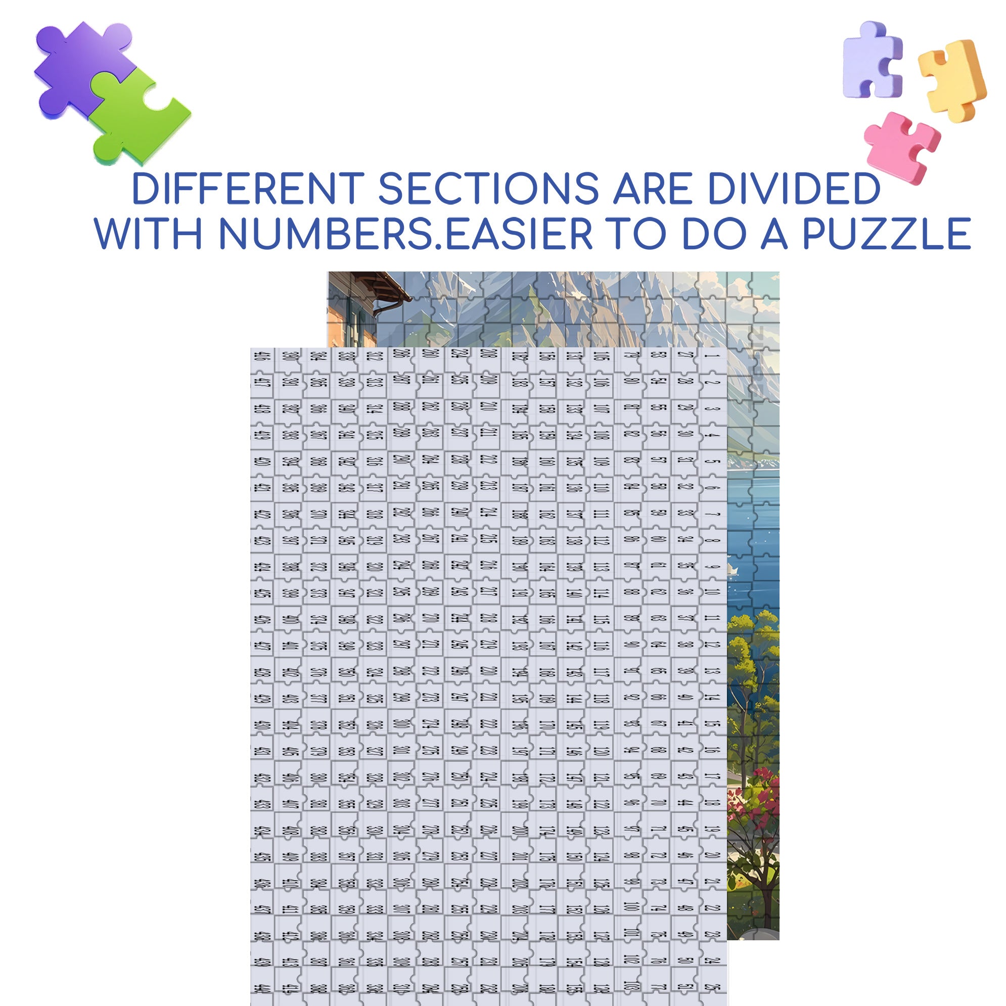 Hot Summer 500pcs/1000pcs Jigsaw Puzzle, Scratch-Resistant, Interactive Family Game & Brain-Boosting DIY Decor, Perfect for Halloween, Christmas & New Year Gifts, Family Puzzle Game