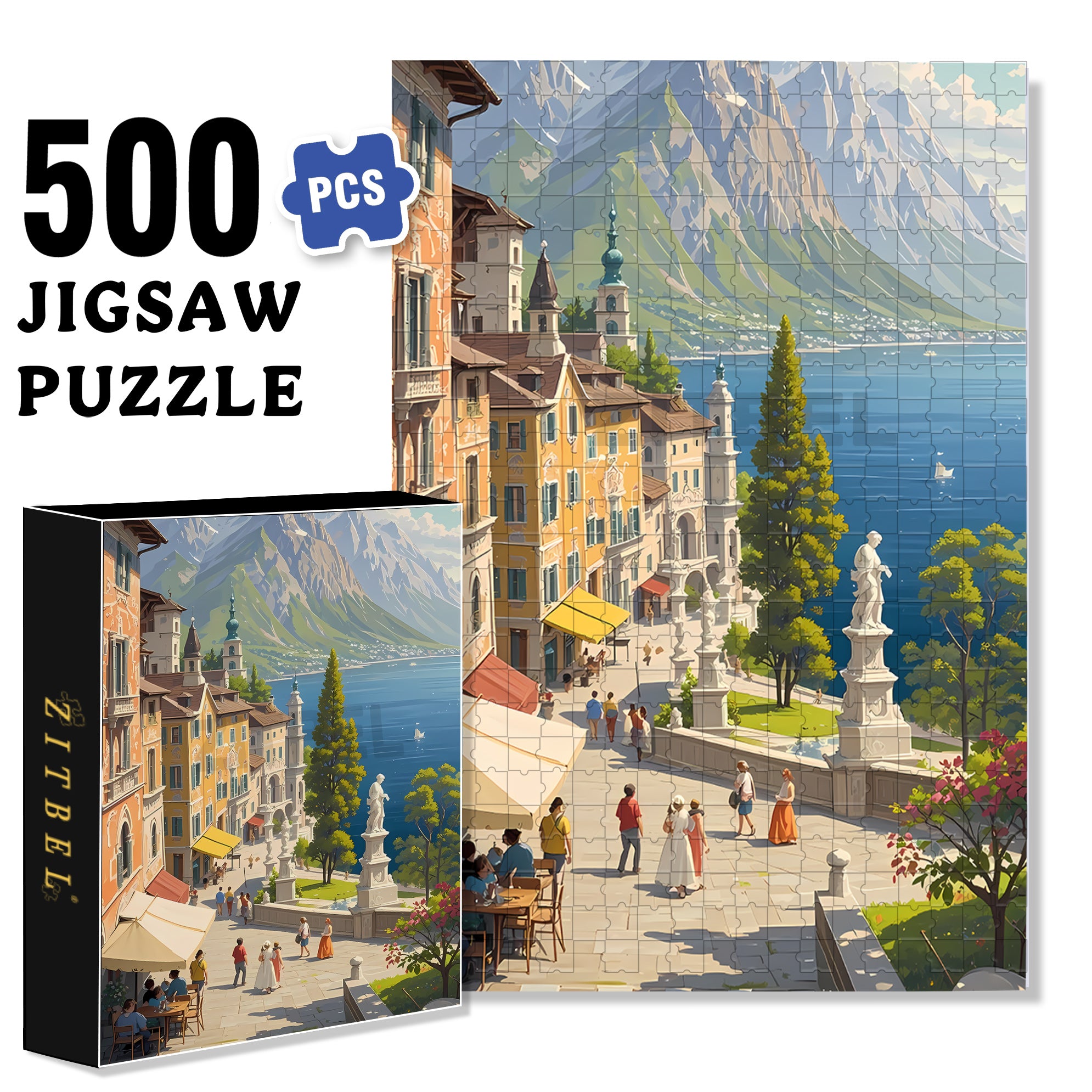 Hot Summer 500pcs/1000pcs Jigsaw Puzzle, Scratch-Resistant, Interactive Family Game & Brain-Boosting DIY Decor, Perfect for Halloween, Christmas & New Year Gifts, Family Puzzle Game