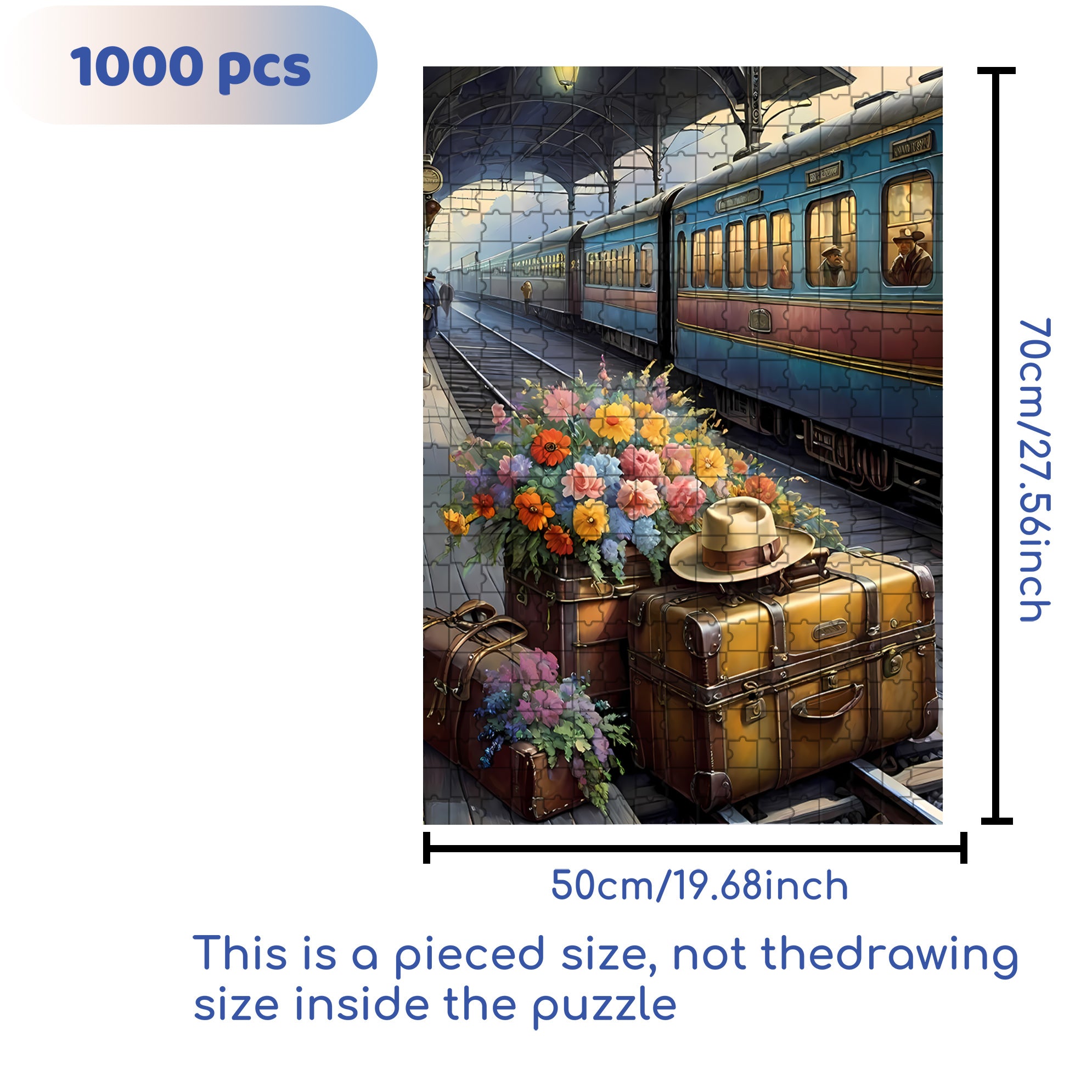 Luggage 500pcs/1000pcs Jigsaw Puzzle, Scratch-Resistant, Interactive Family Game & Brain-Boosting DIY Decor, Perfect for Halloween, Christmas & New Year Gifts, Family Puzzle Game