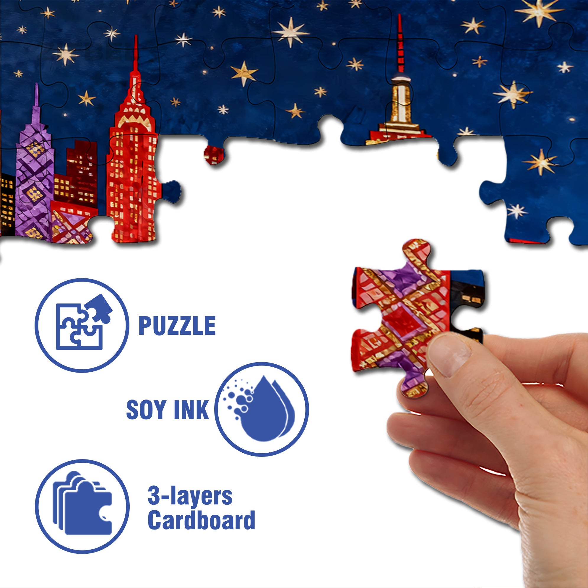 Manhattan 500pcs/1000pcs Jigsaw Puzzle, Scratch-Resistant, Interactive Family Game & Brain-Boosting DIY Decor, Perfect for Halloween, Christmas & New Year Gifts, Family Puzzle Game