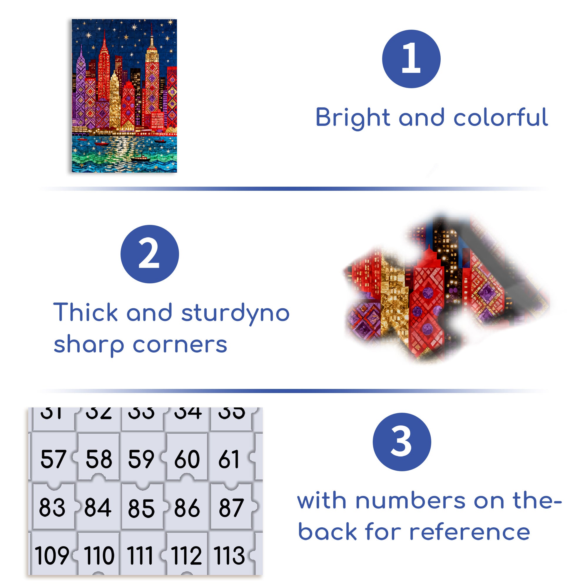 Manhattan 500pcs/1000pcs Jigsaw Puzzle, Scratch-Resistant, Interactive Family Game & Brain-Boosting DIY Decor, Perfect for Halloween, Christmas & New Year Gifts, Family Puzzle Game