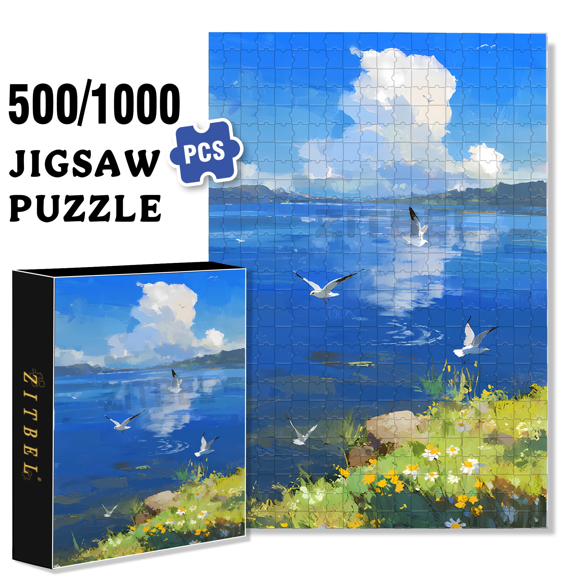 Midsummer 500pcs/1000pcs Jigsaw Puzzle, Scratch-Resistant, Interactive Family Game & Brain-Boosting DIY Decor, Perfect for Halloween, Christmas & New Year Gifts, Family Puzzle Game