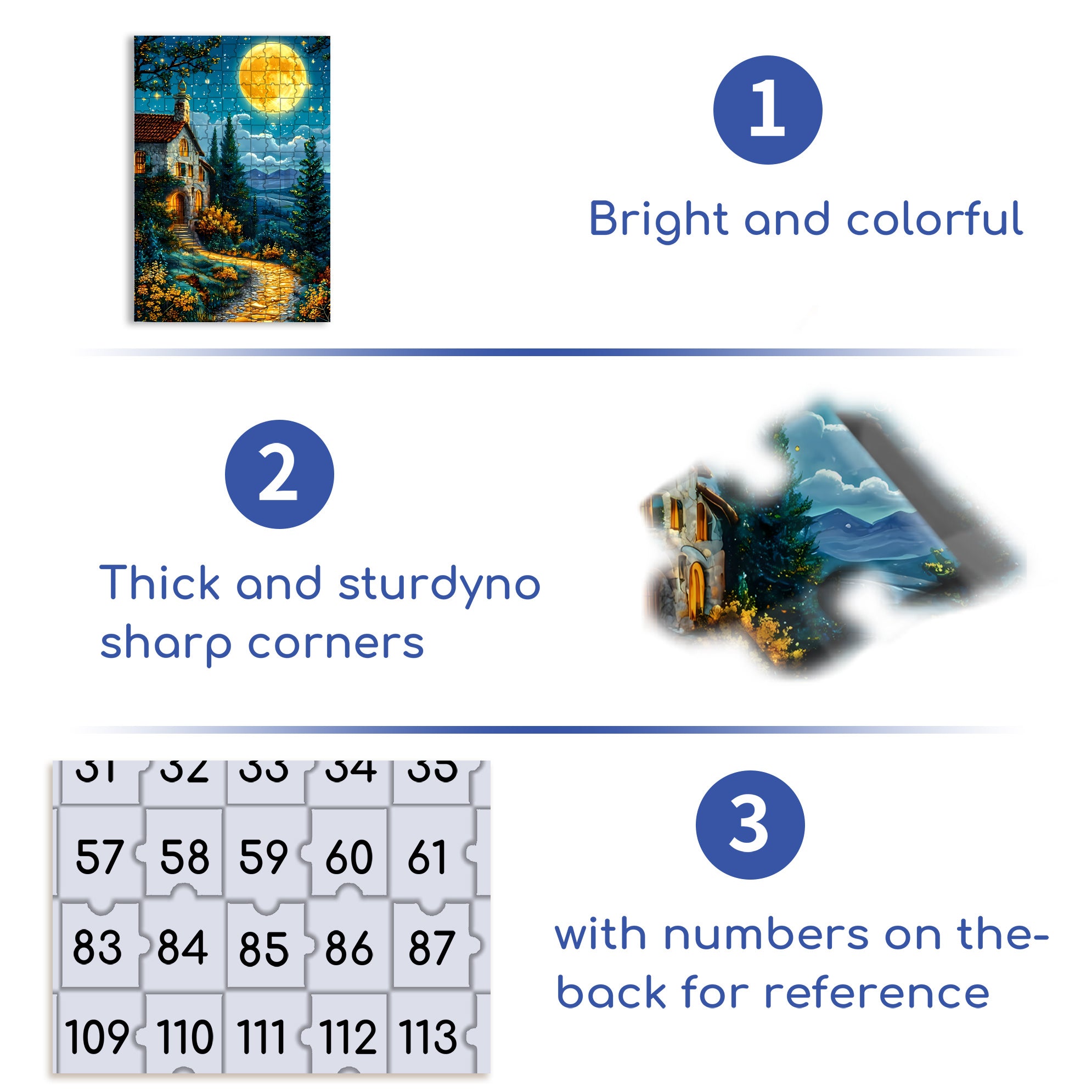 Moonlit Night 500pcs/1000pcs Jigsaw Puzzle, Scratch-Resistant, Interactive Family Game & Brain-Boosting DIY Decor, Perfect for Halloween, Christmas & New Year Gifts, Family Puzzle Game